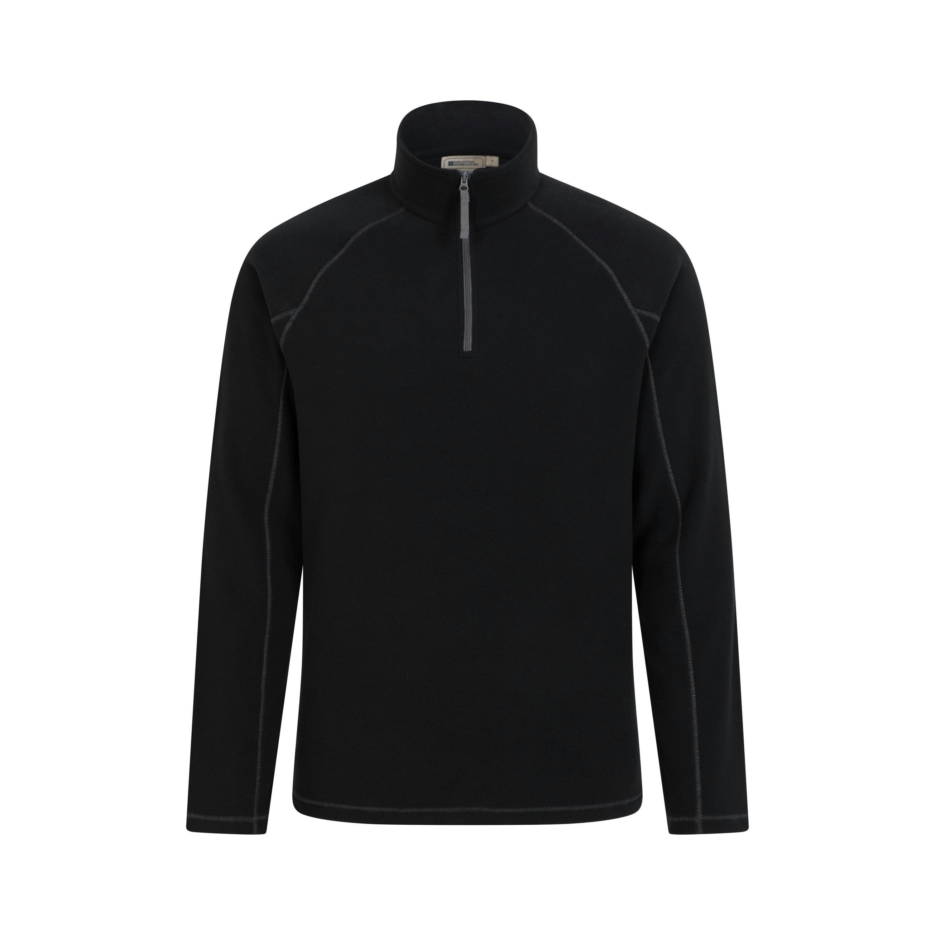 Mountain Warehouse Men's Black Ashbourne Ii Half Zip Fleece Top - Xxs - 100% Polyester