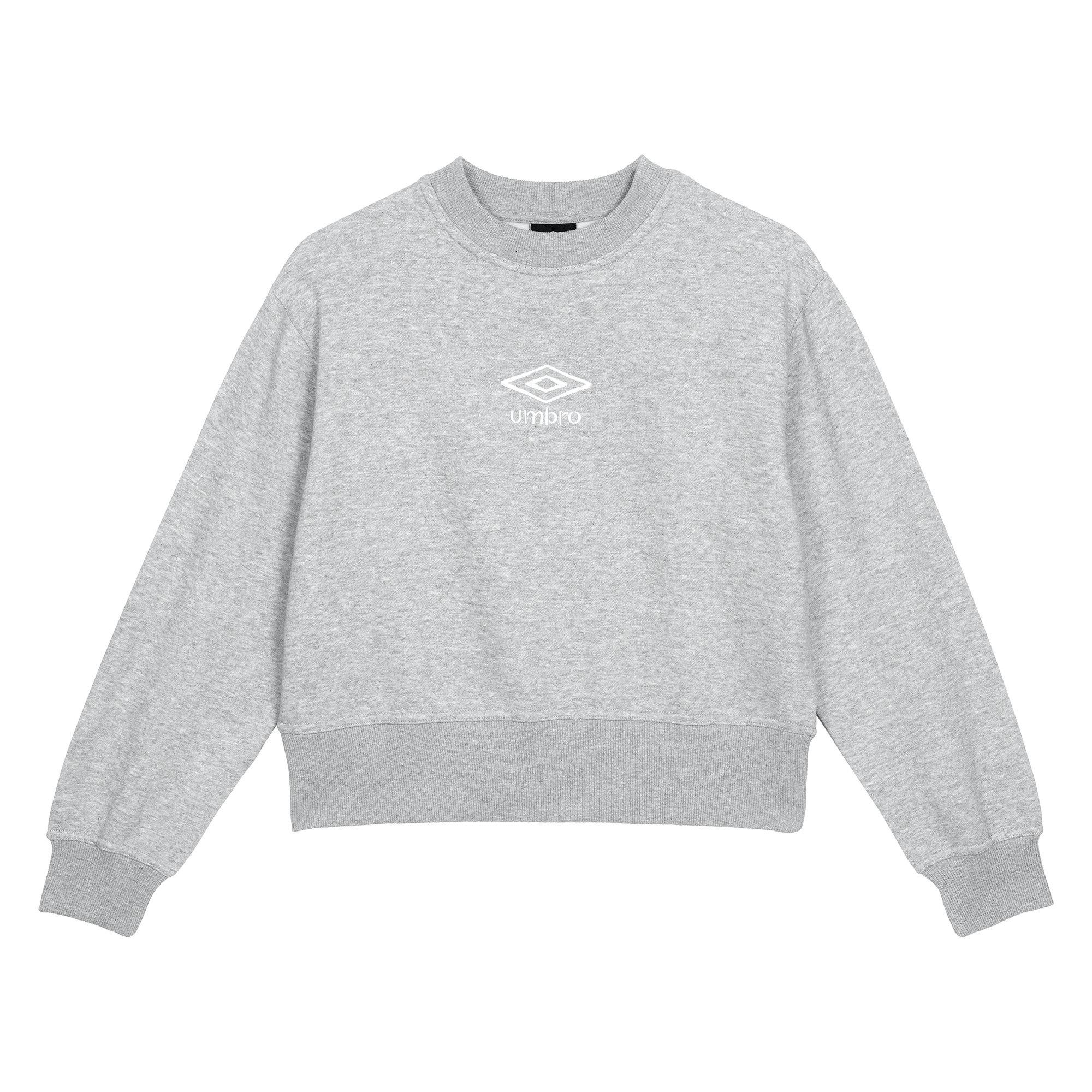 Umbro Women's Grey/White Core Boxy Sweatshirt - Marl/ - L - Marl/ - 60% Cotton/30% Polyester/10% Elastane