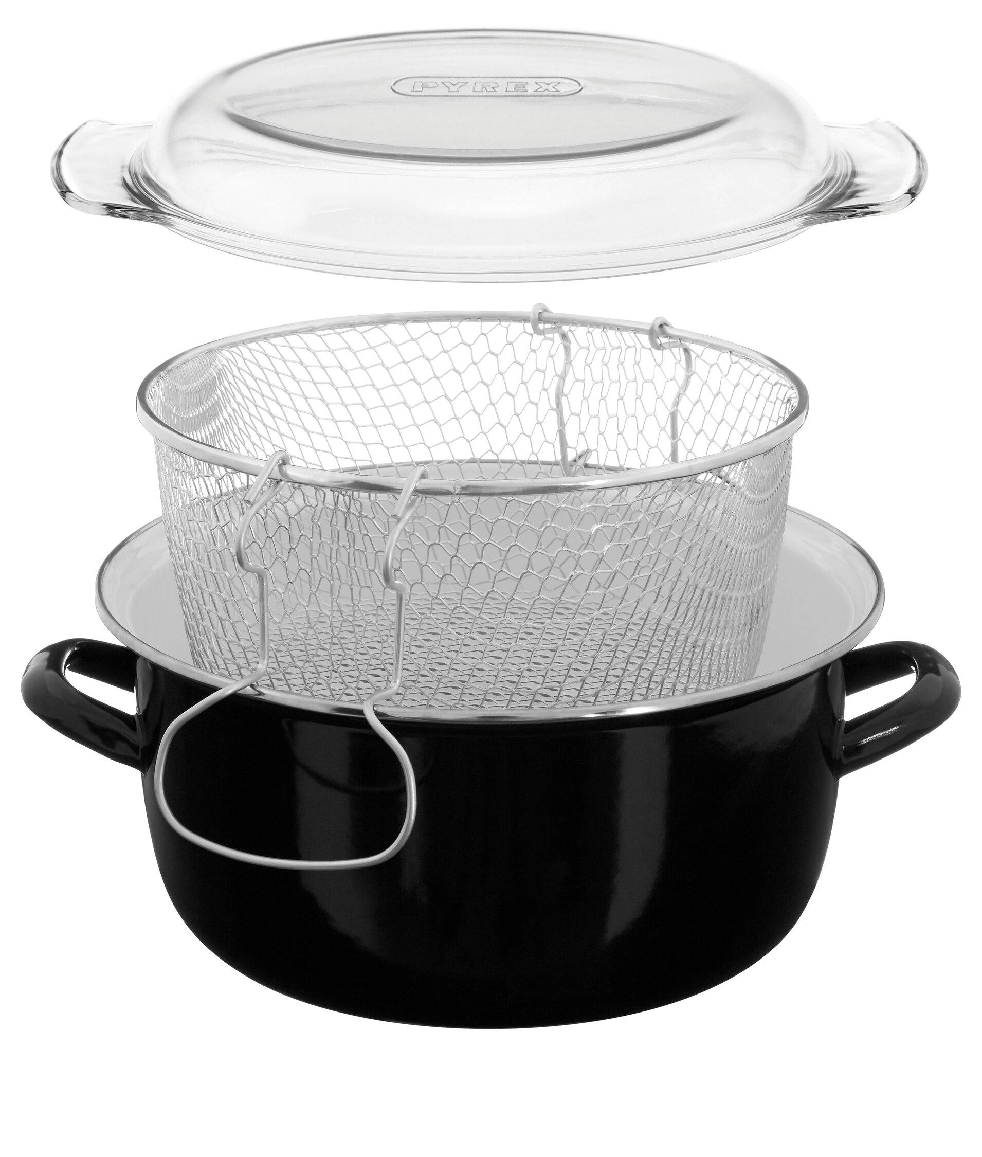 Premier Housewares (Black) Deep Fryer With Pyrex Lid, 5 Assorted Colours - Image 6