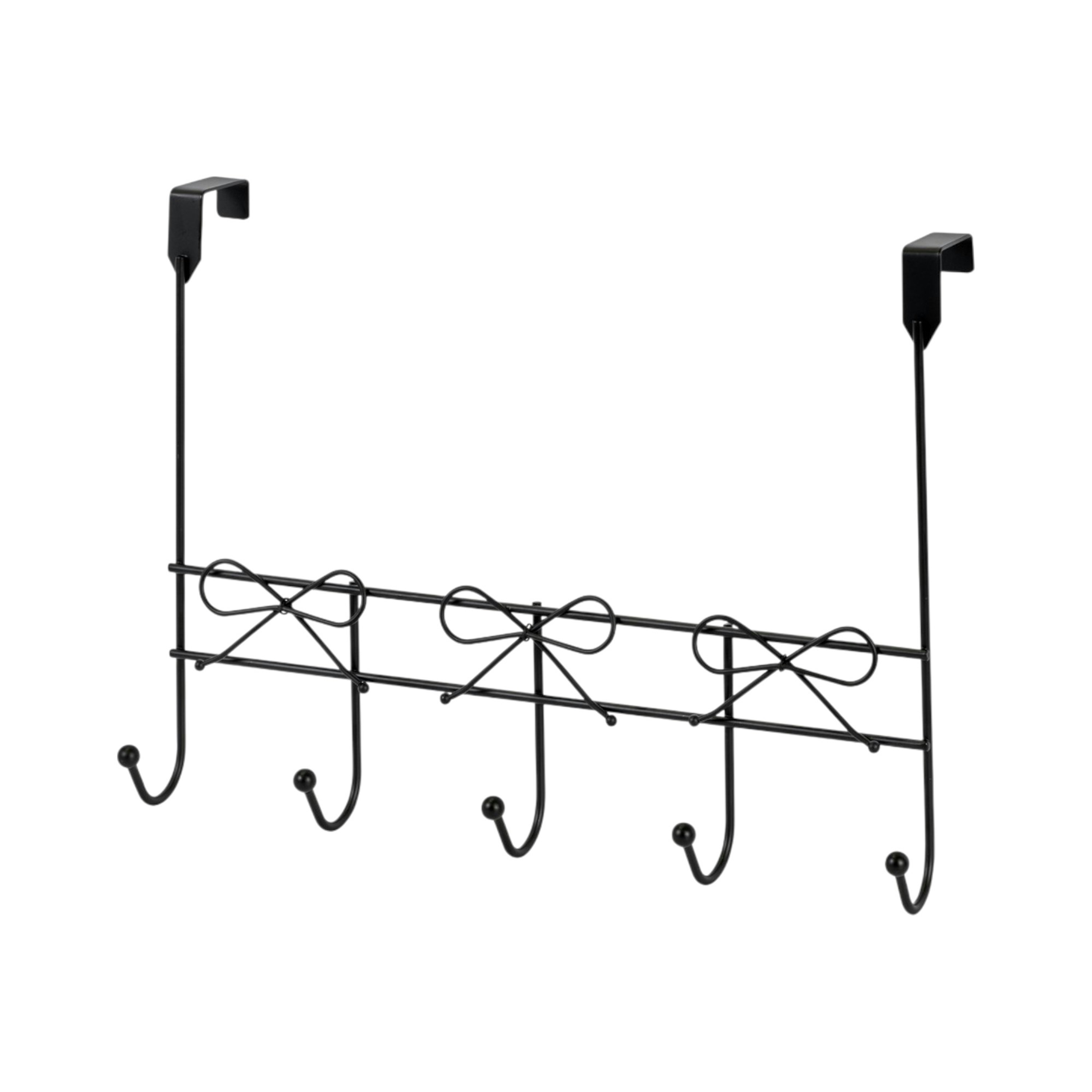 Rackhams Black Bows Over Door Storage Hooks