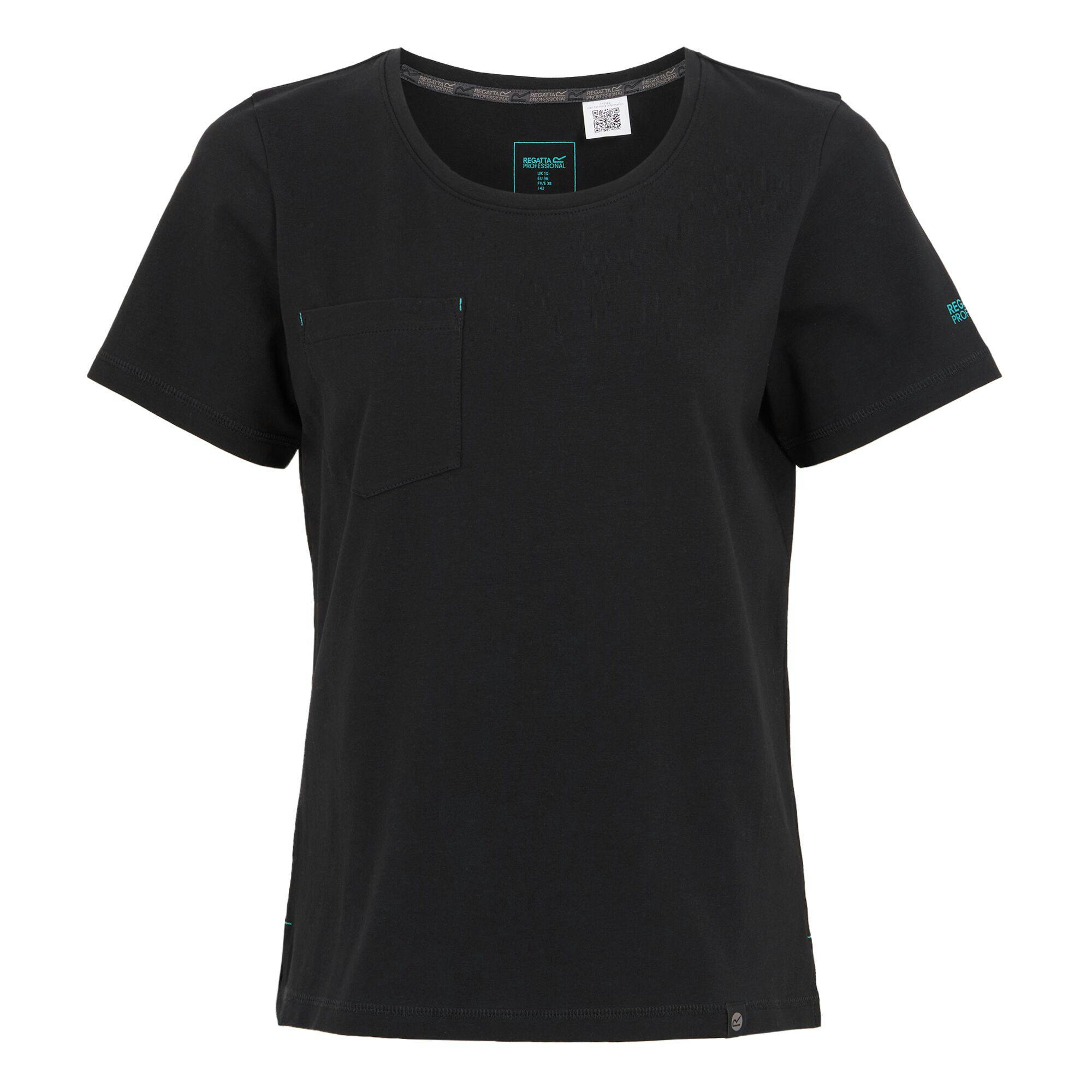 Regatta Women's Black Professional / Ada Cotton Stretch T-Shirt - 14 Uk - 95% Cotton/5% Elastane