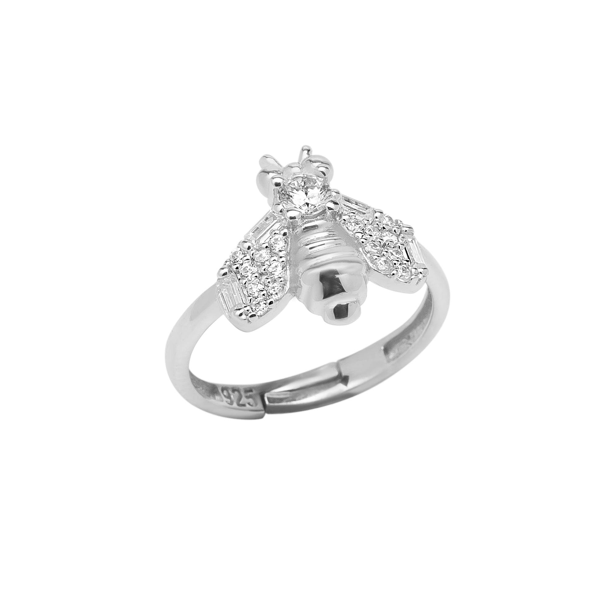 Spero London Silver Sterling Bumble Bee Ring
