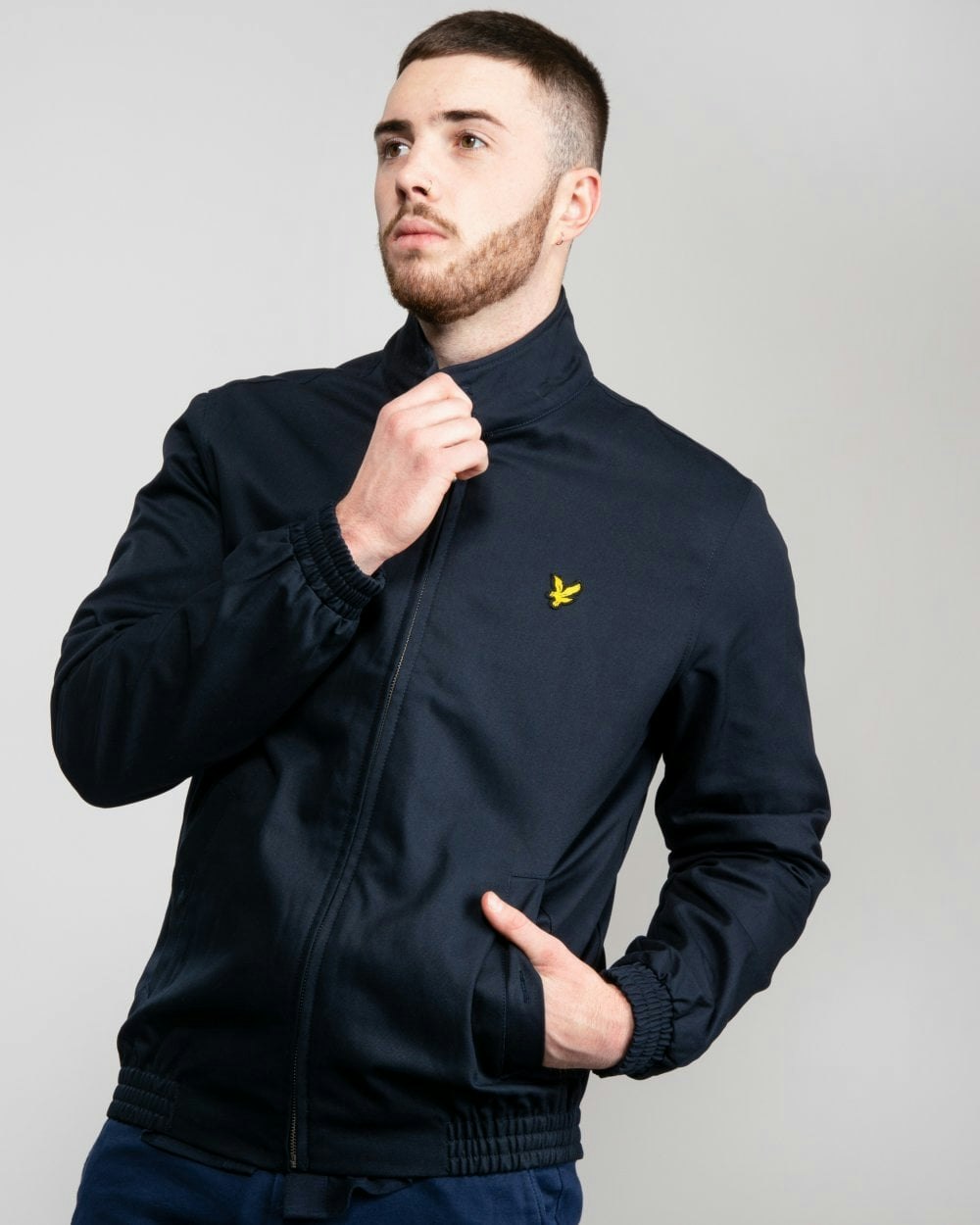 Lyle & Scott Men's Dark Harrington Bomber Jacket - Z271 Navy - Z271 Navy - L