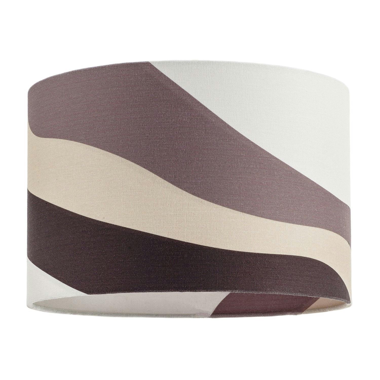 Rackhams Brown Taupe And Linen Lamp Shade With Inner And Outer Wavy Design
