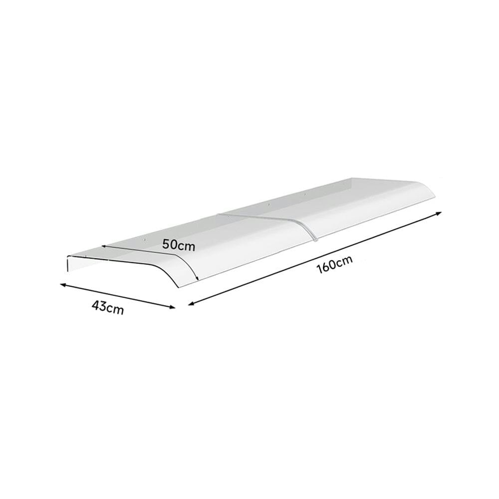 Rackhams Frosted Window Door Awning Canopy 50Cm Arc Length - 160 Cm