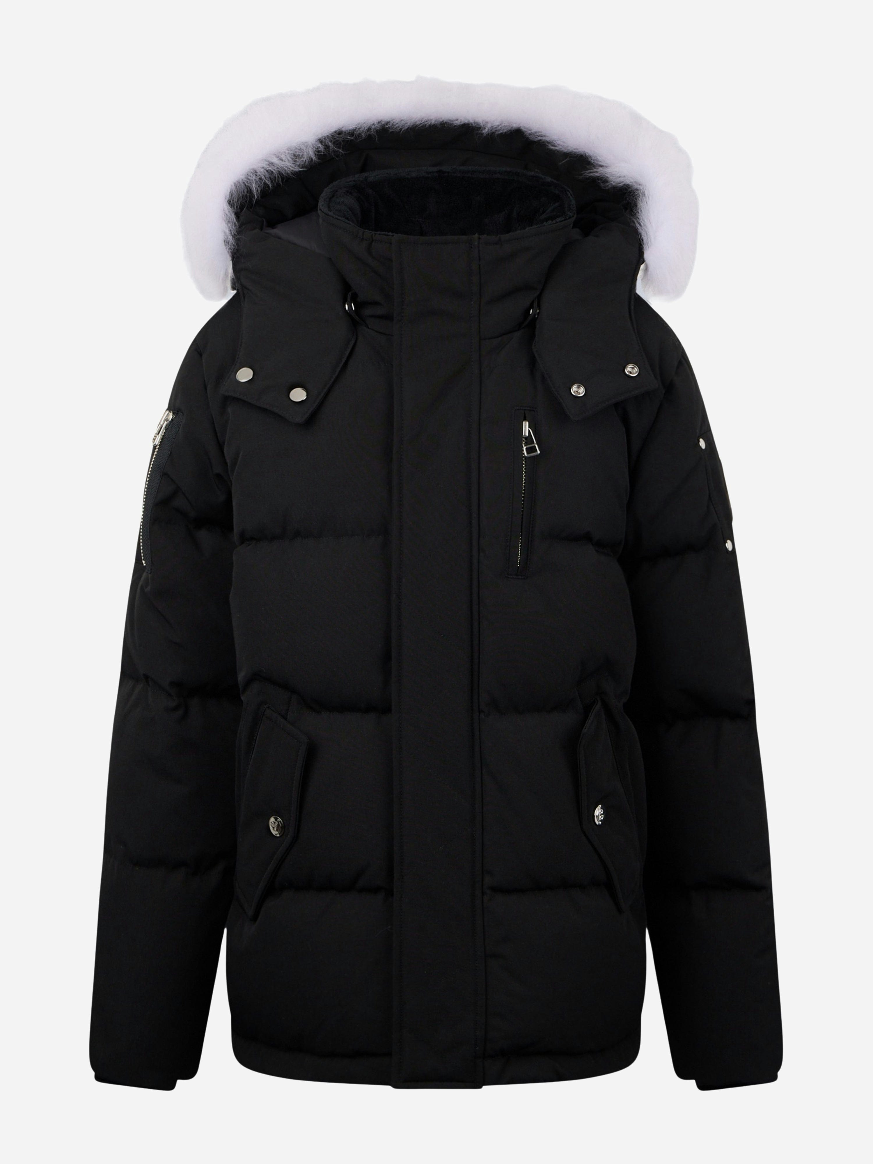 Moose Knuckles Unisex Kids Black Kids 3Q Down Padded Puffer Jacket In - Xs (6 Yrs)