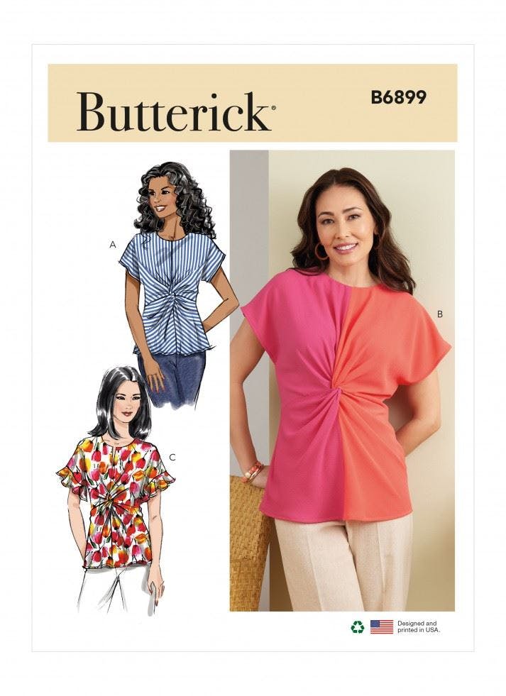 Butterick Women's Sewing Pattern 6899, Tops For B5 (8-10-12-14-16) - Easy - Y5 (18-20-22-24-26)