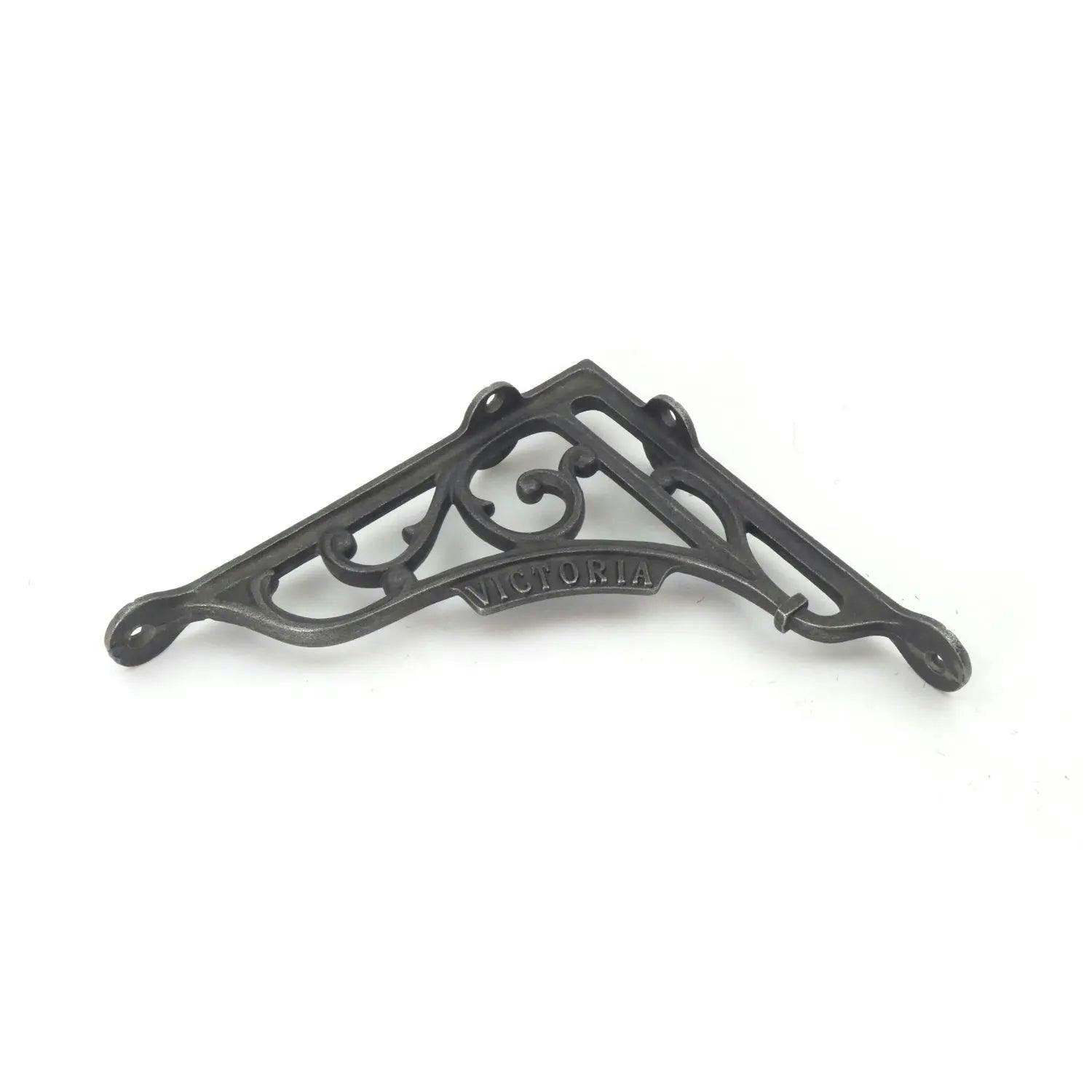 Rackhams Pair Of London Victoria Shelf Brackets Antique Cast Iron - 195Mm X 170Mm / 7" X 7.75"