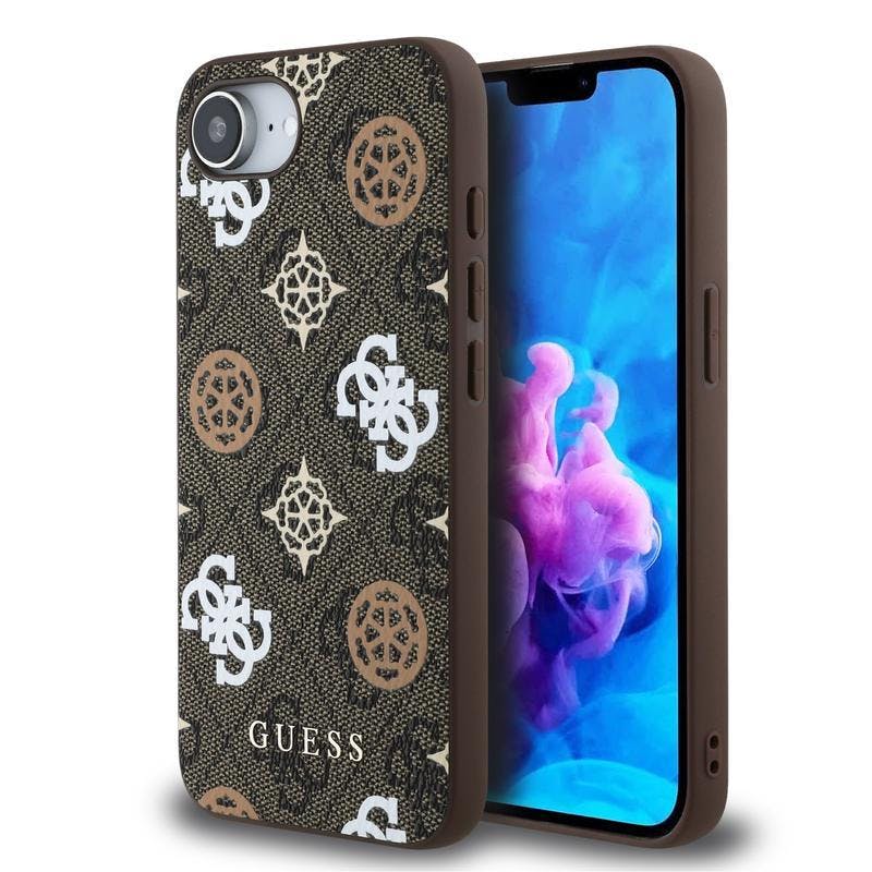 Guess Brown Pu 4G Peony Case With Magsafe For Iphone 16E - Guhmpse4p4pwpw