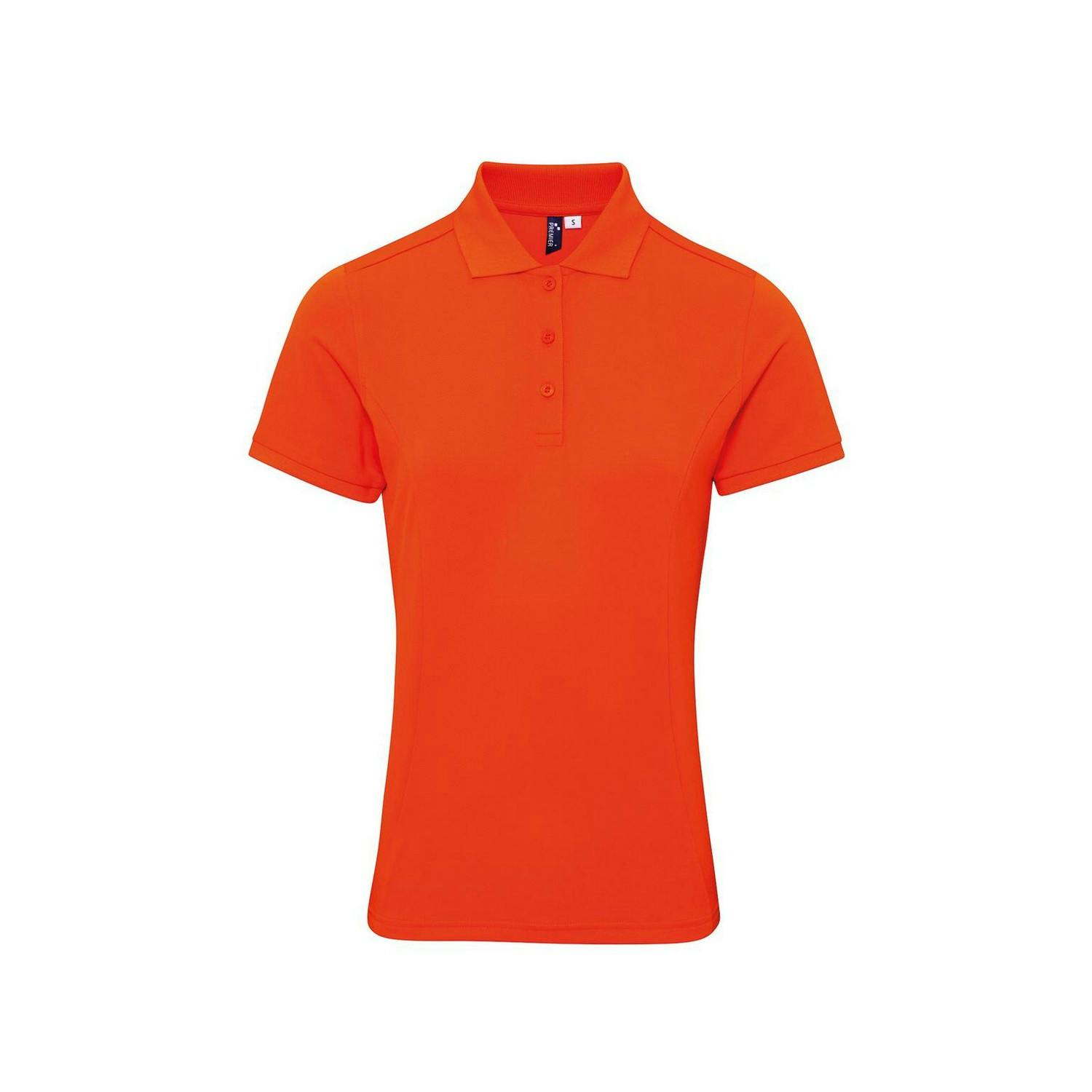 Premier Womens/Ladies Coolchecker Plus Polo Shirt (Orange) - Size Small - Image 3