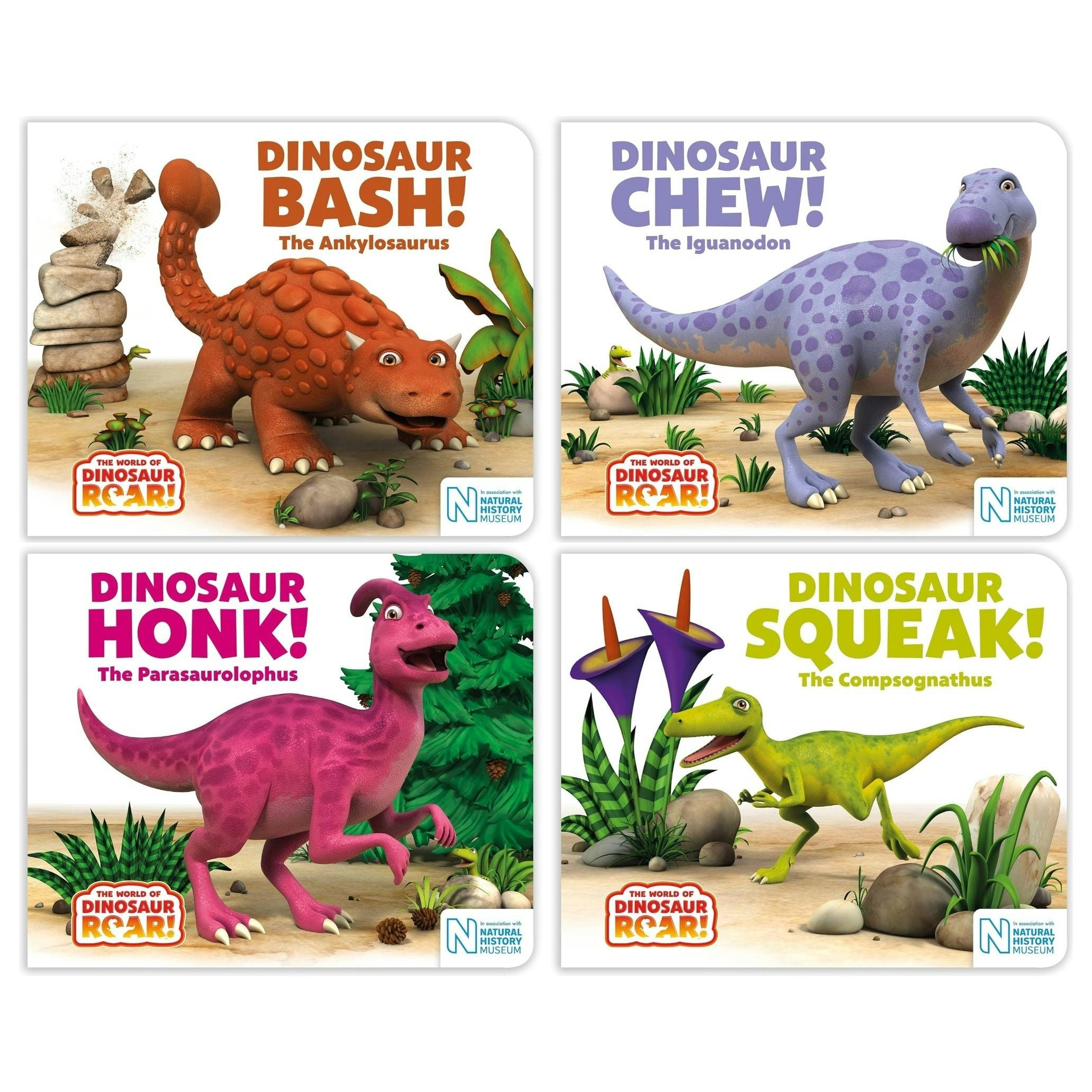 Macmillan The World Of Dinosaur Roar 9-12 Set Dinosaur Honk, Dinosaur Squeak, Dinosaur Bash, Dinosaur Chew Size 9