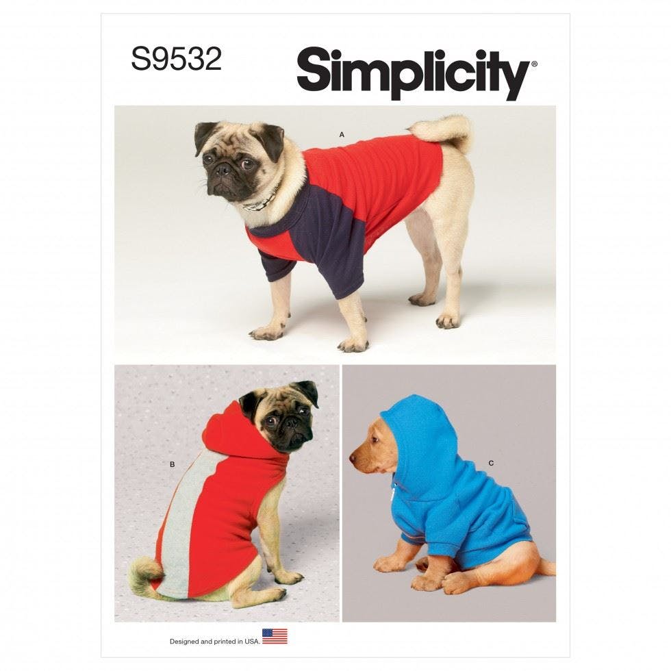 Simplicity Sewing Pattern 9532 For Pets, A (Xs-S-M-L-Xl) - Easy - A (Xs-S-M-L-Xl)