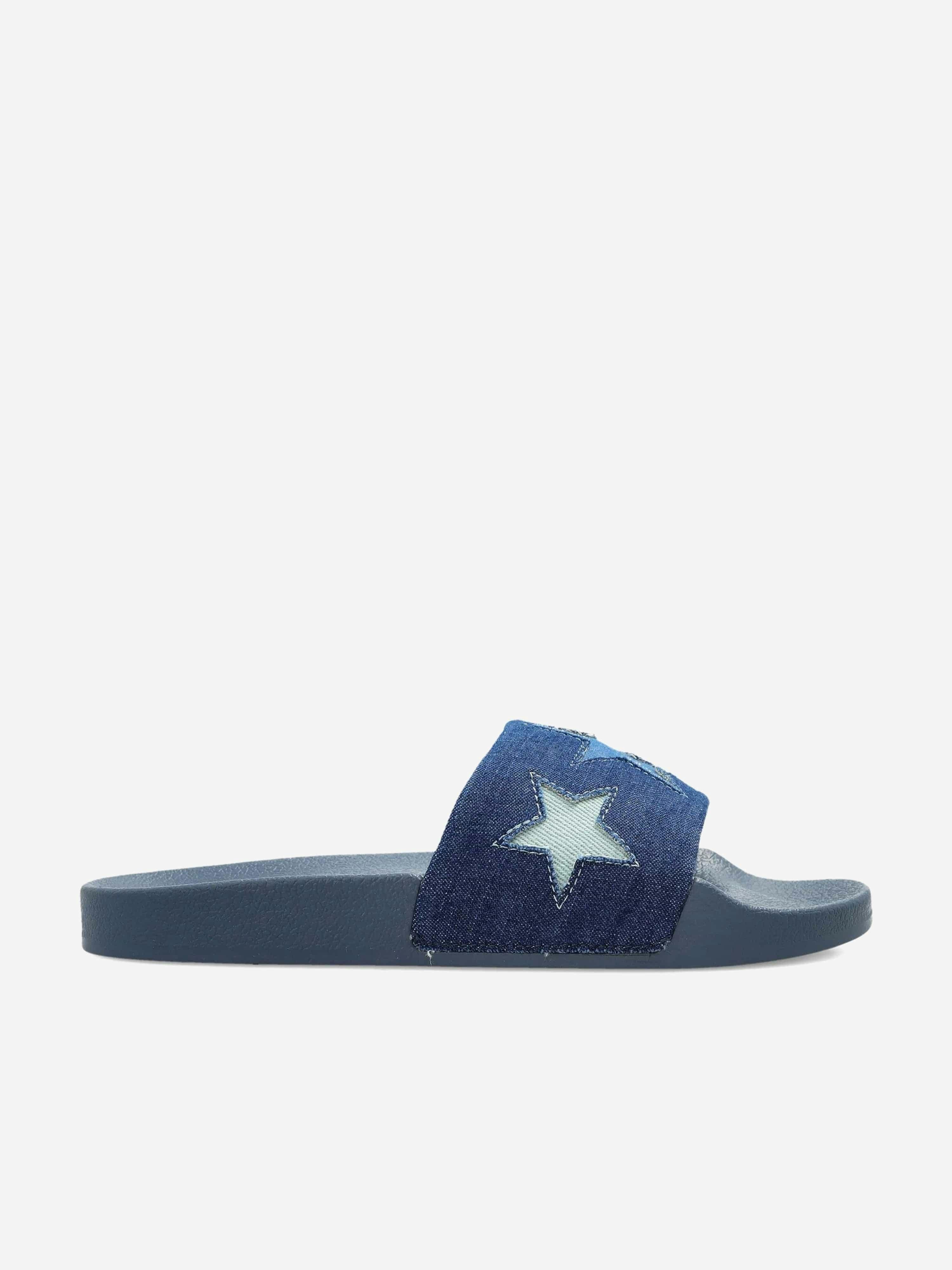 Stella Mccartney Kids Girls Blue Stella Mccartney Star Sliders In - Eu 30 Uk 12