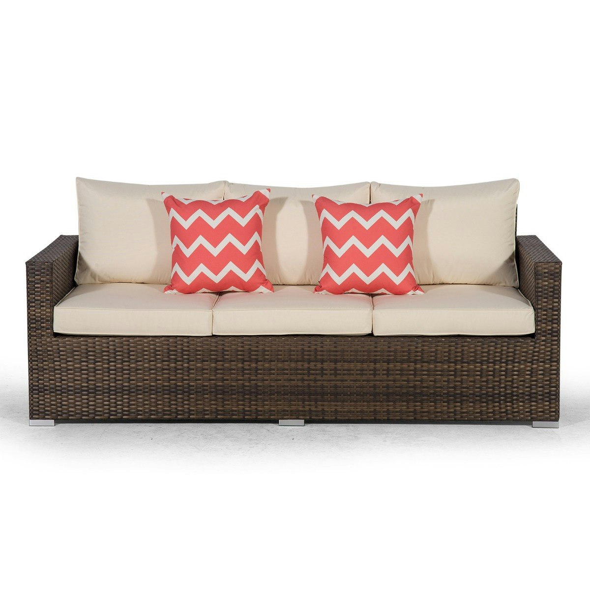 Giardino Brown Sydney Rattan 3 Seater Sofa - 1