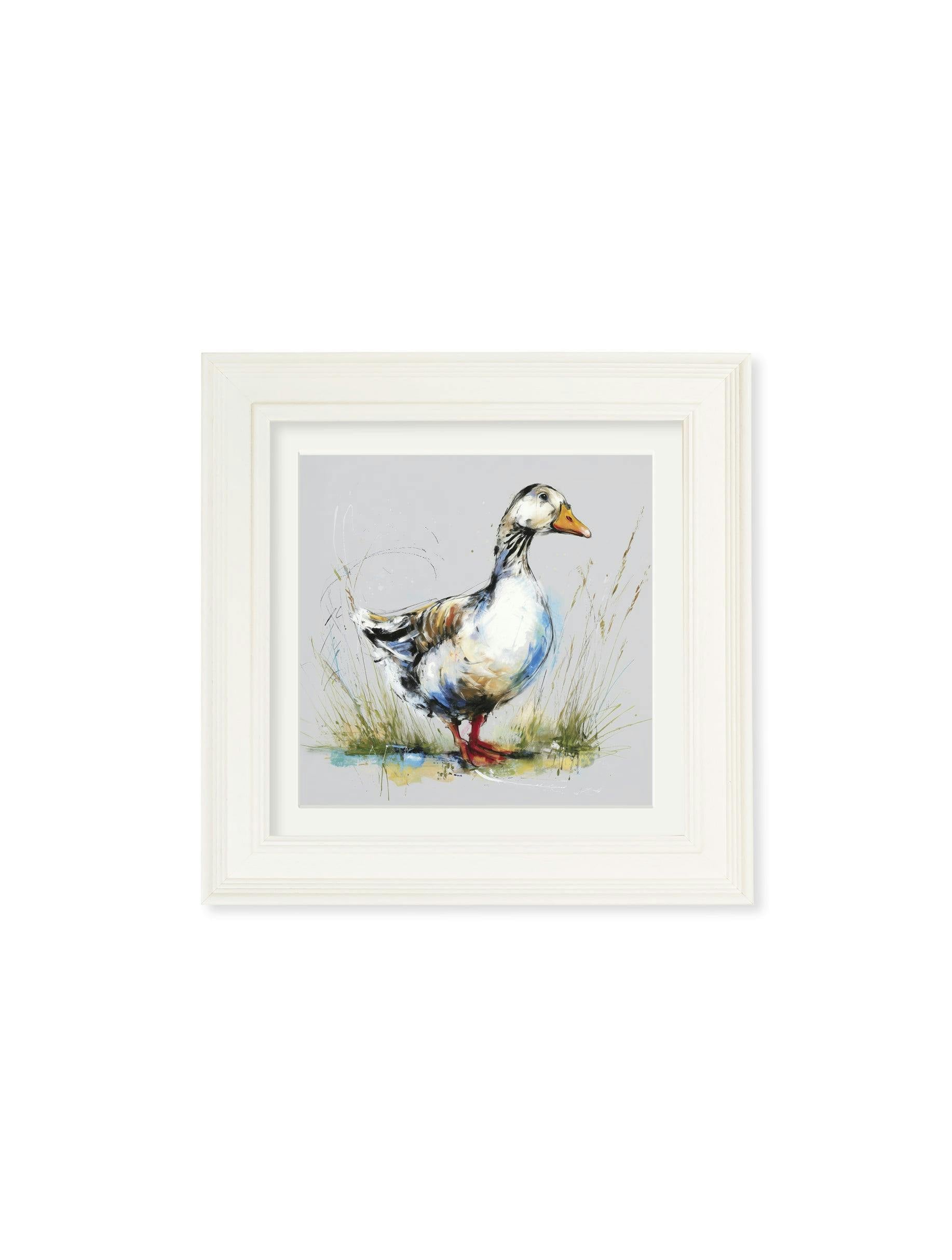 Rackhams White/Cream Goose Cosy Sketch - Hurstwood Square Frame - Goose Cosy Sketch - 44 X 44 Cm