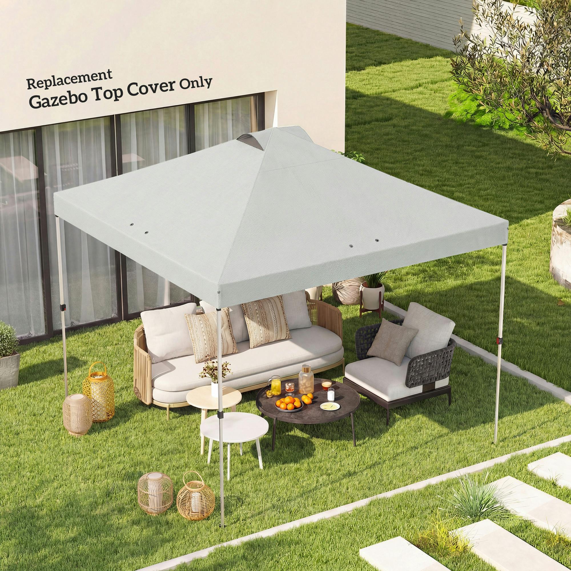 Rackhams White Gazebo Roof Replacement Uv50+ Waterproof For 3 X 3 M Frame - 300 X 300 X 25 Cm