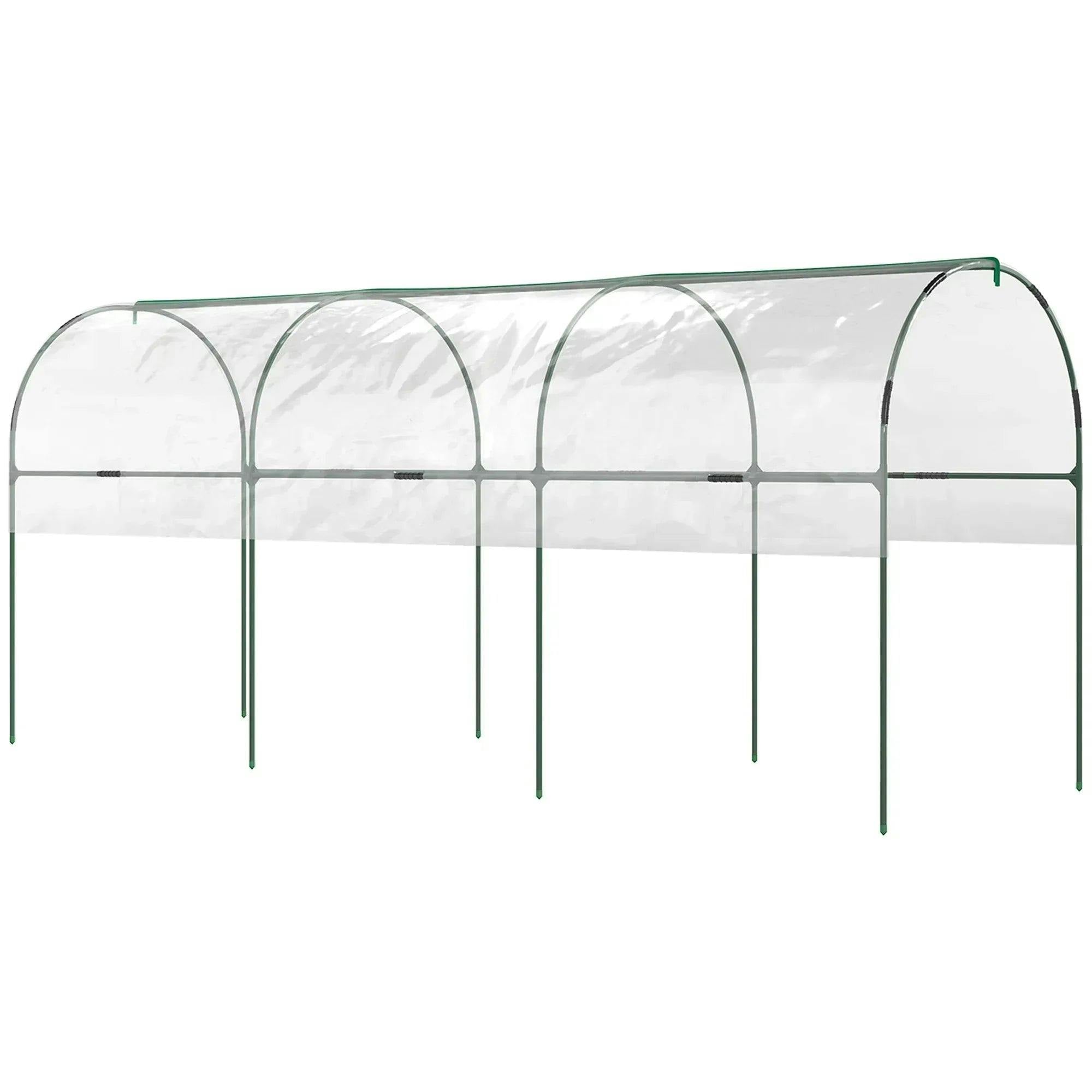 Outsunny Clear Tunnel Tomato Greenhouse With 4 Hoops And Top Tap, Pointed Bottom And Guy Ropes, | Aosom Uk - Image 8