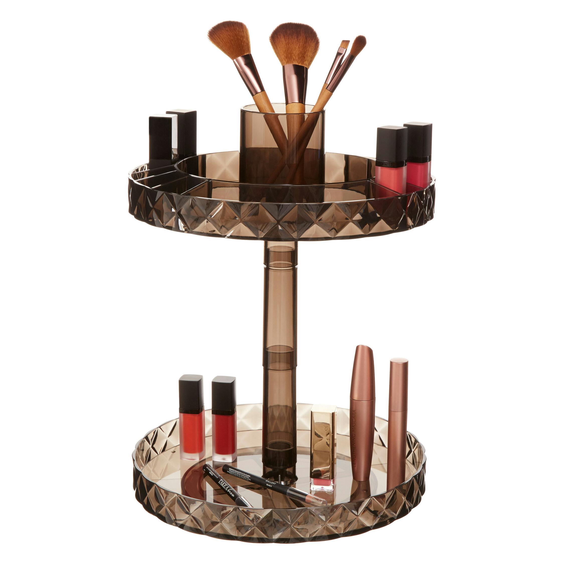 Orsina Unisex Black Beauty Two Tier Round Revolving Cosmetic Organiser In - Image 5