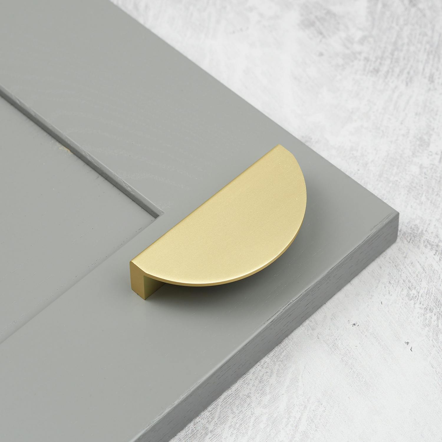 Rackhams Golden 64Mm Brushed Brass Half Moon Handle