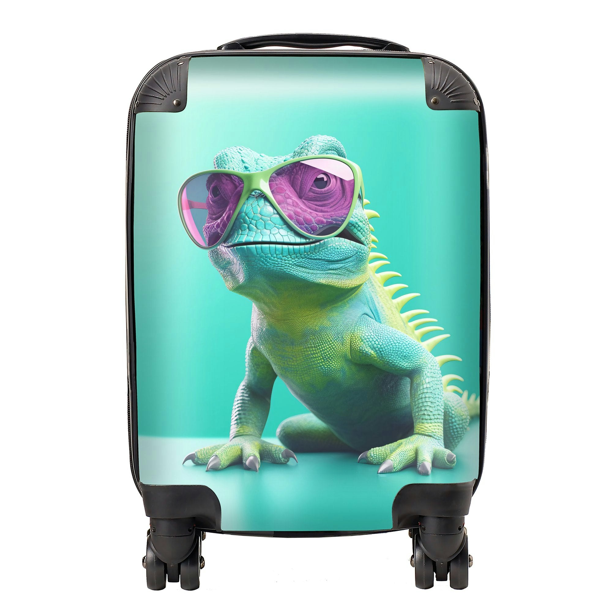 Warren Reed Happy Splashart Iguana Wearing Glasses Suitcase - Small