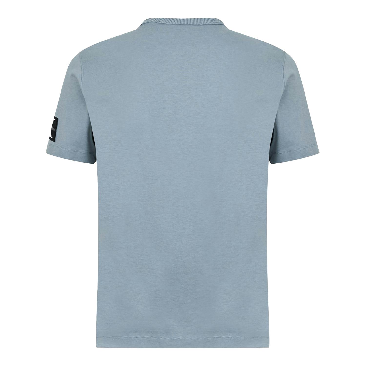 Calvin Klein Men's Grey Badge Crew Neck Regular T-Shirt - Overcast - L - Overcast - 100% Cotton