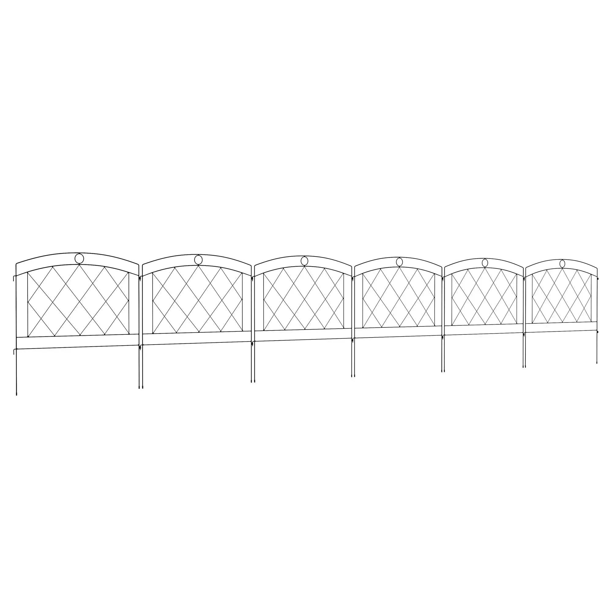 6PC Garden Fence Panels Metal Border Edging 24in x 12ft Lawn Edging - Image 6