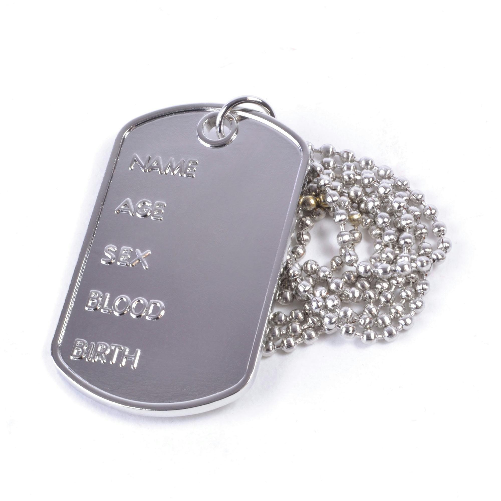 Bristol Novelty Silver Dog Tag Necklace - One Size