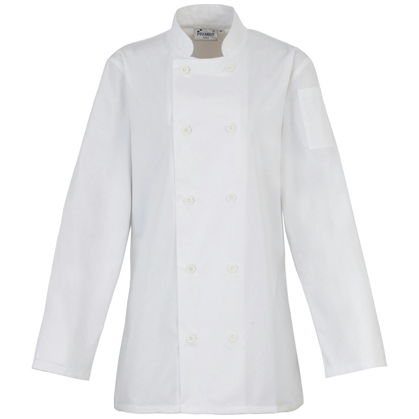 - Premier Womens/ladies Long Sleeve Chefs Jacket / Chefswear (Pack Of 2) - Image 2