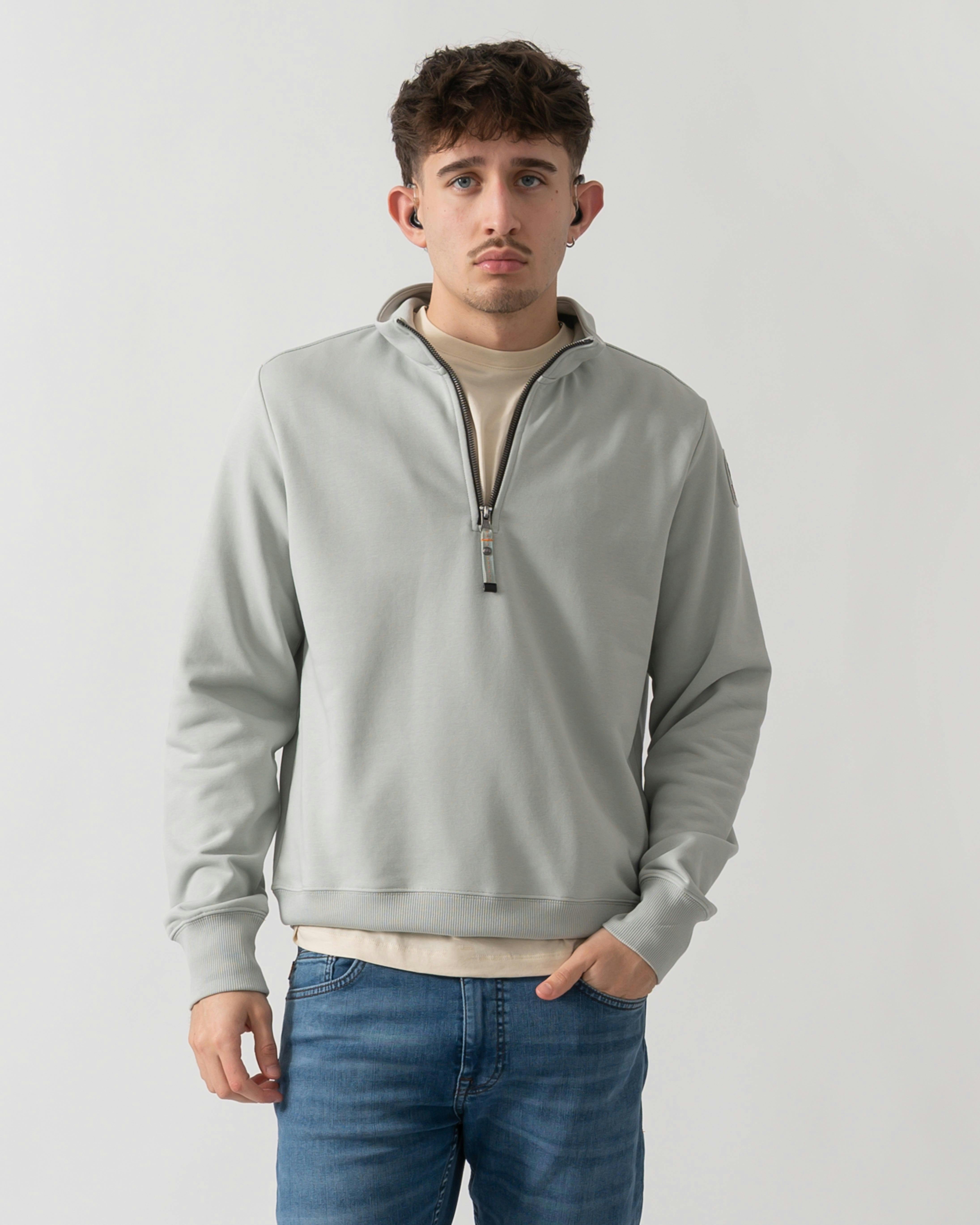 Parajumpers Men's Grey Broad Peak 1/4 Zip Sweatshirt - Fresh 271 - Fresh 271 - L