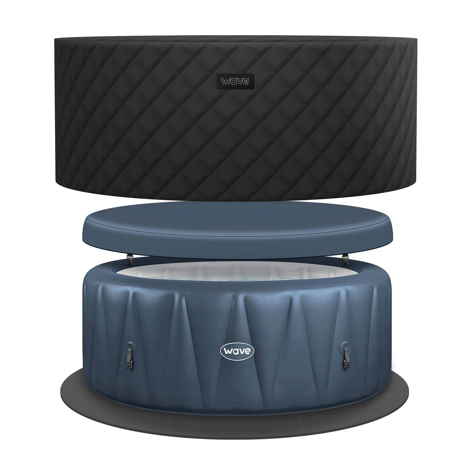 Rackhams Atlantic | 4-6 Person Inflatable Hot Tub | Integrated Heater - Navy - 6 Person | 208X65cm - Energysave Bundle