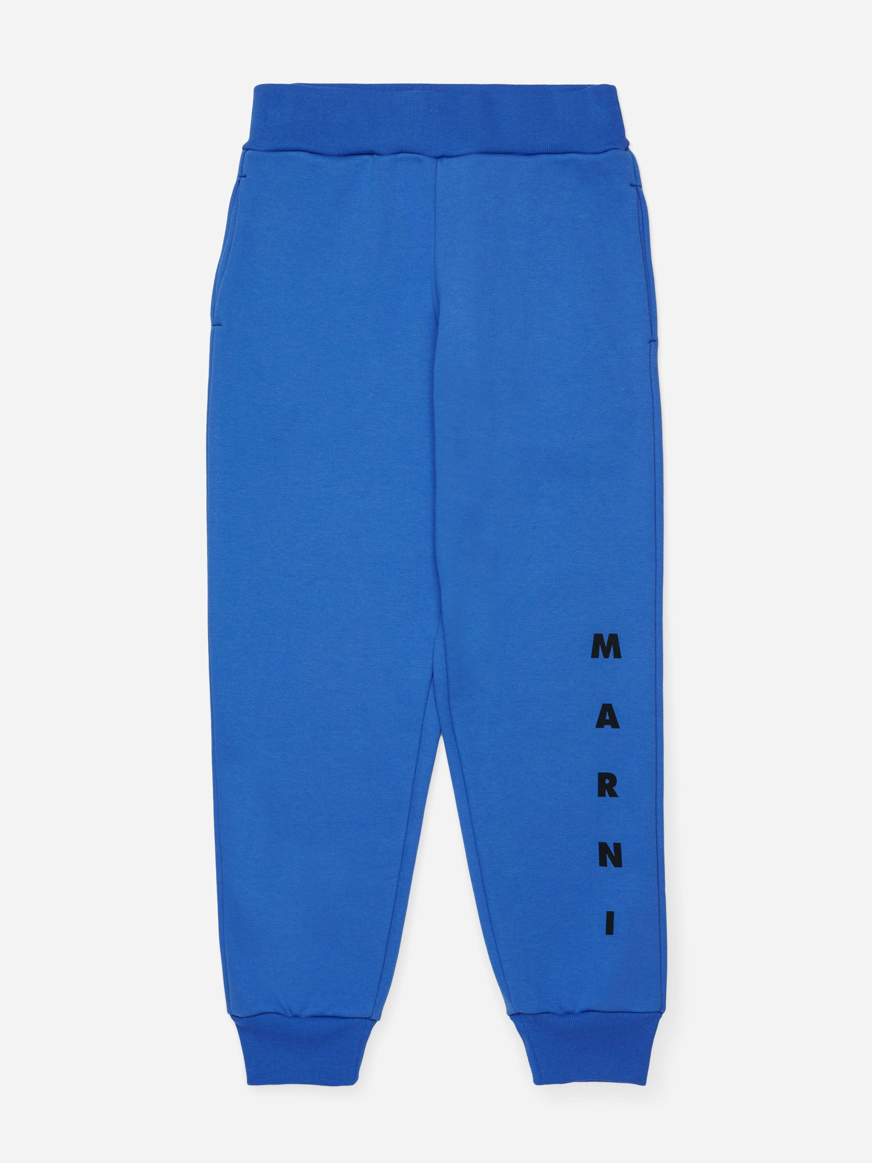Marni Kids Unisex Kids Blue Logo Joggers In - 14 Yrs