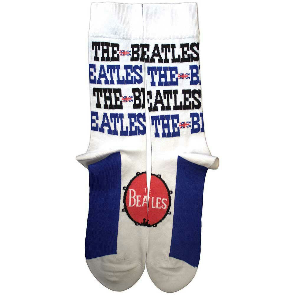 Paradiso Clothing Unisex White The Beatles Budokan Poster & Drum Logo Ankle Socks