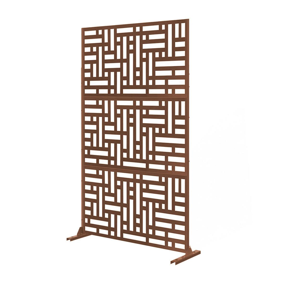 Rackhams Black/Grey Metal Indoor/Outdoor Privacy Screen 90Cm X 180Cm - Maze - Rust