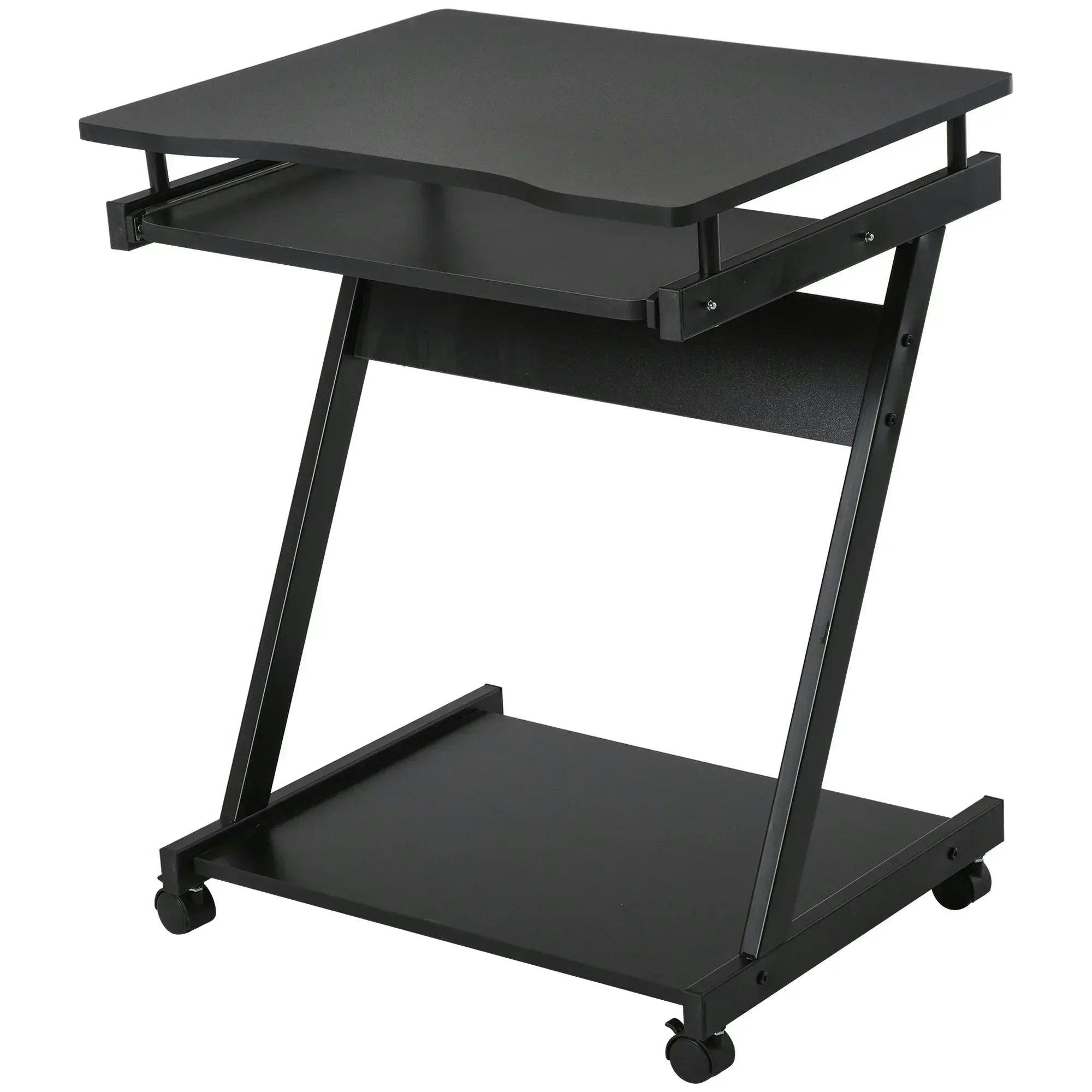 B&Q - Movable Computer Desk With 4 Moving Wheels Black - Image 5