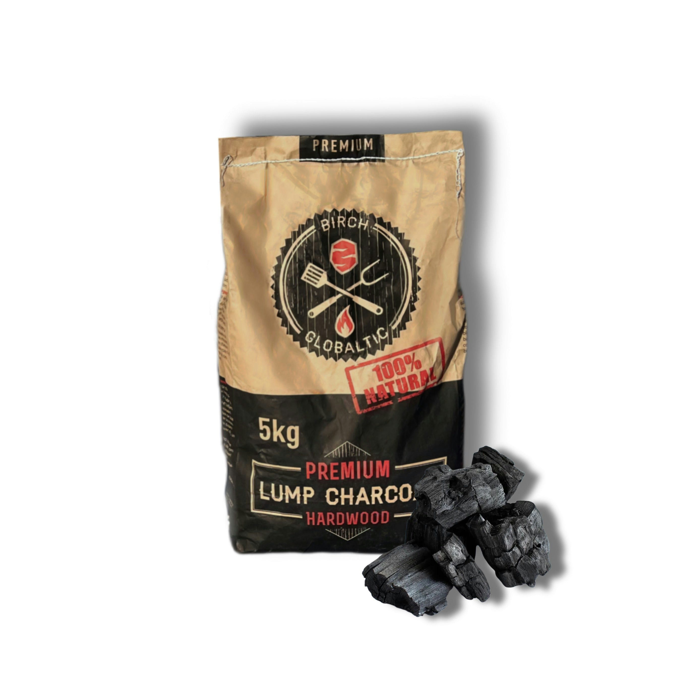 Rackhams Silver Birch Lumpwood Charcoal Bag 5Kg