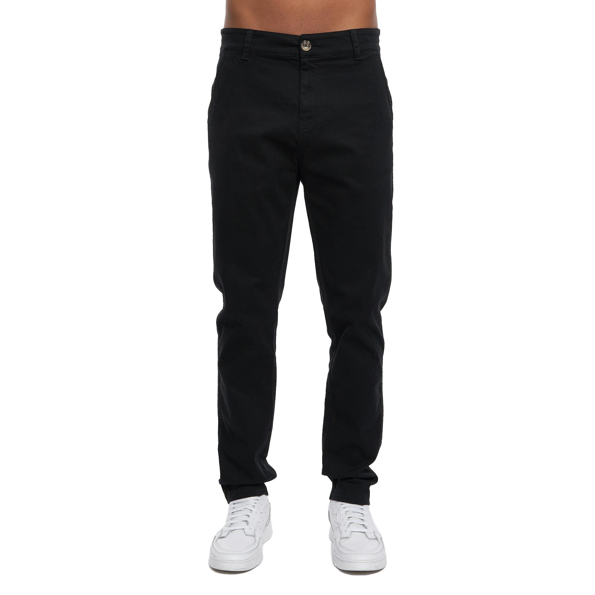 Crosshatch Men's Black Roysden Chinos - 36L - 98% Polyester/2% Elastane