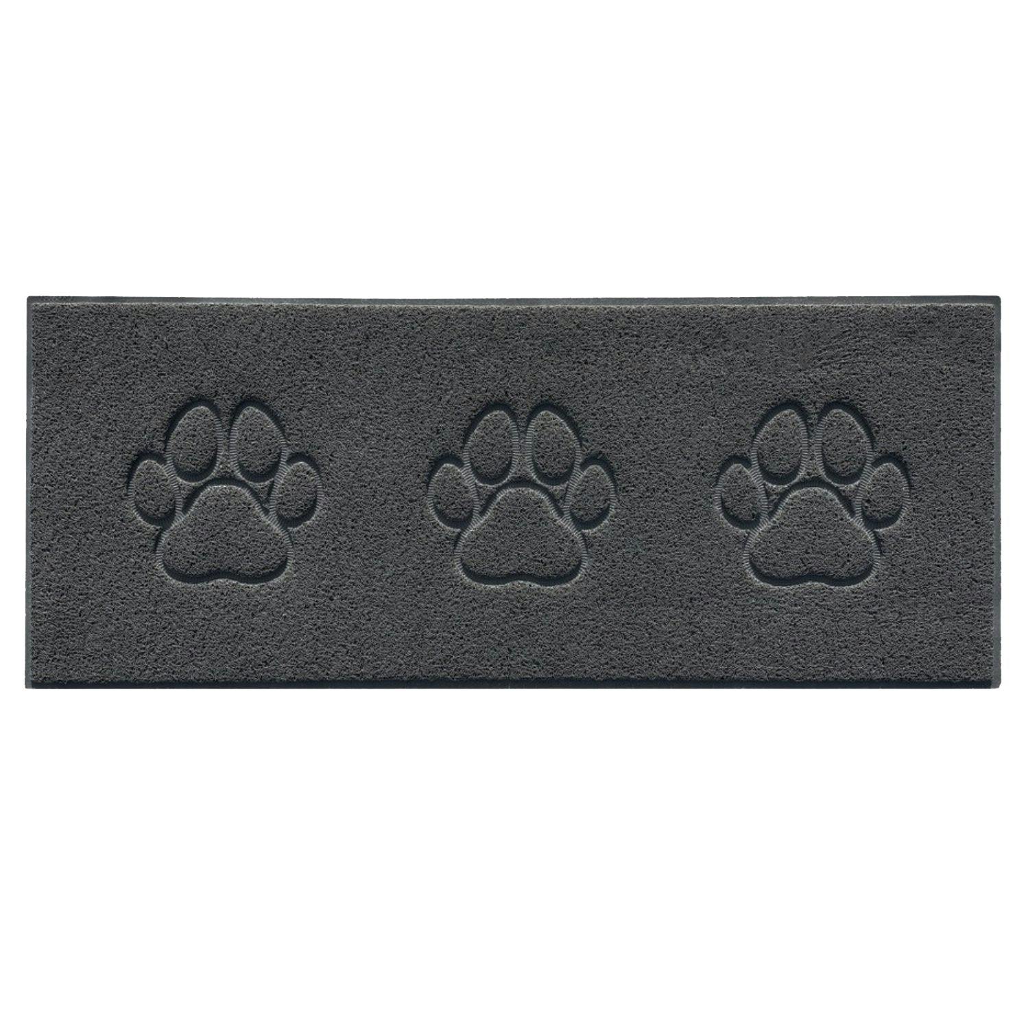 Rackhams Dark/Grey Embossed Triple Paw Home Entrance Runner Mat - Multiple Colours