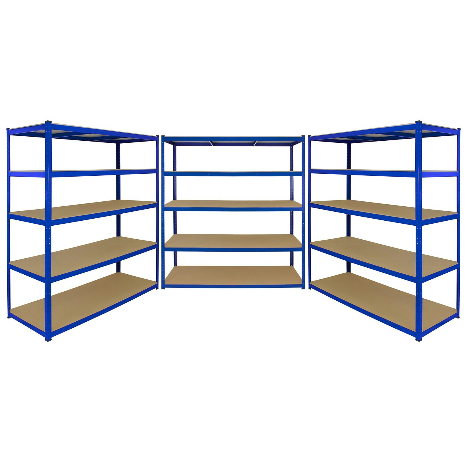 Photos - Other Furniture Rackhams T-Rax 3 x Extra Wide Storage Shelves - Blue (160cm W, 60cm D)