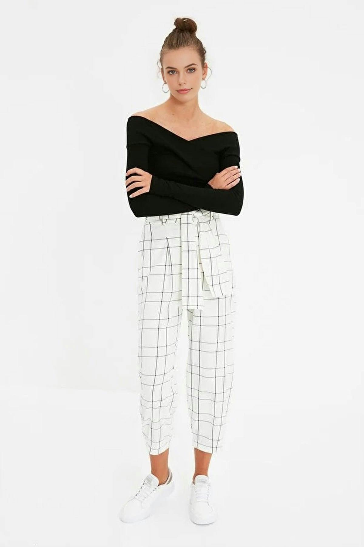 Wovcor Black Carmen Collar Ribbed Knit Bodysuit - M