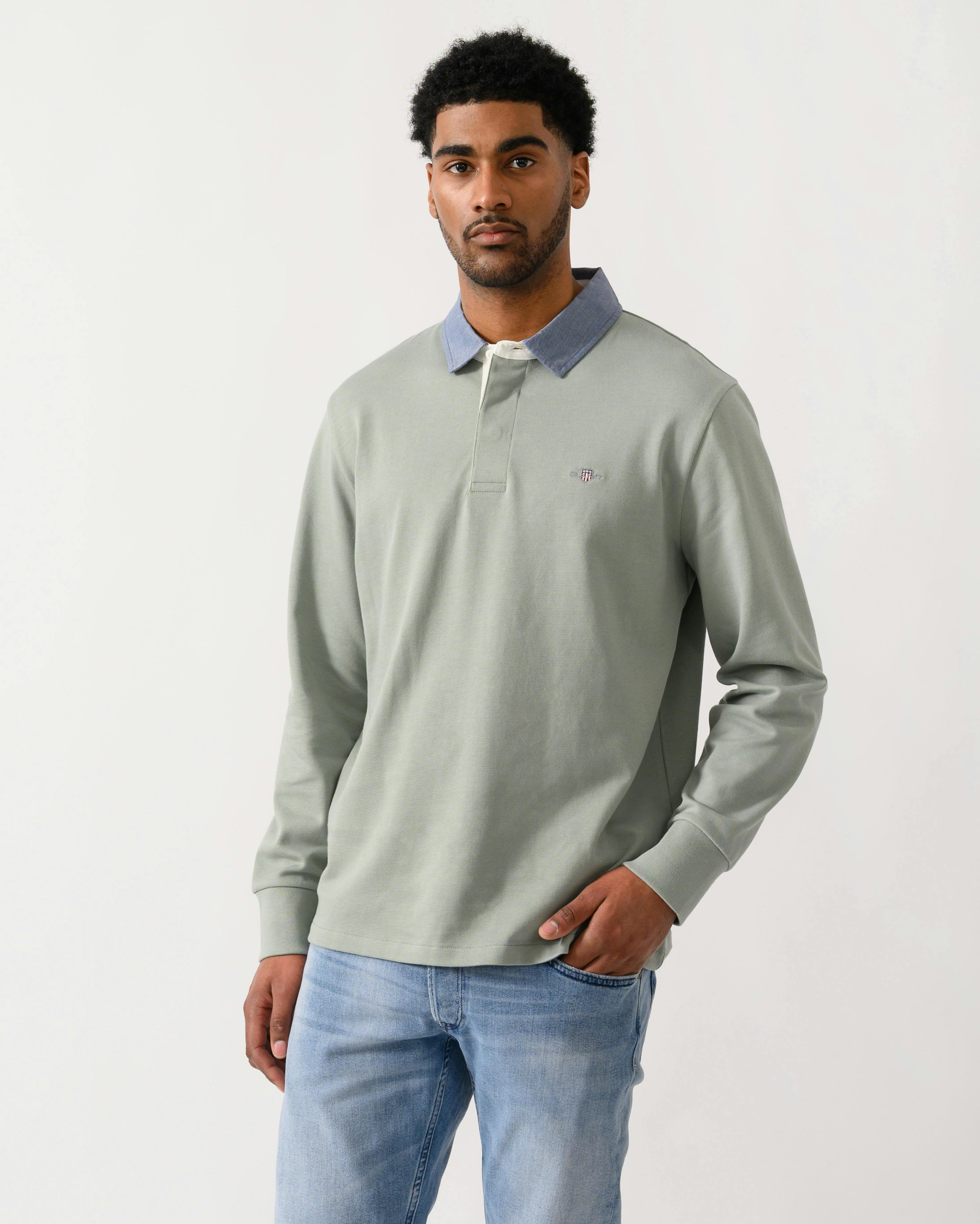 Gant Men's Grey Regular Chambray Heavy Rugger - 10 Ceramic - 10 Ceramic - L