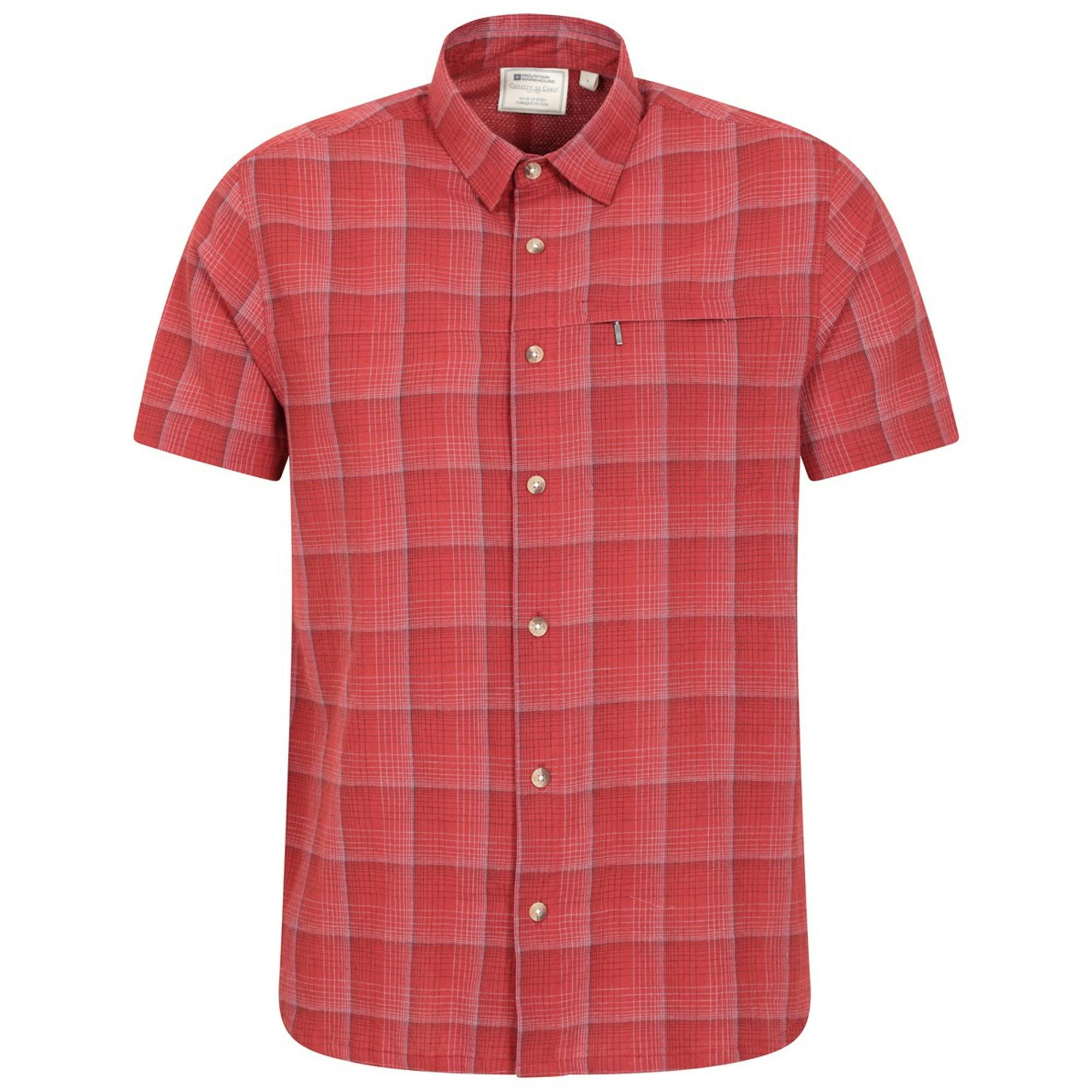 Mountain Warehouse Men's Red Cotton Shirt - Active - Xs - Active - 100% Cotton