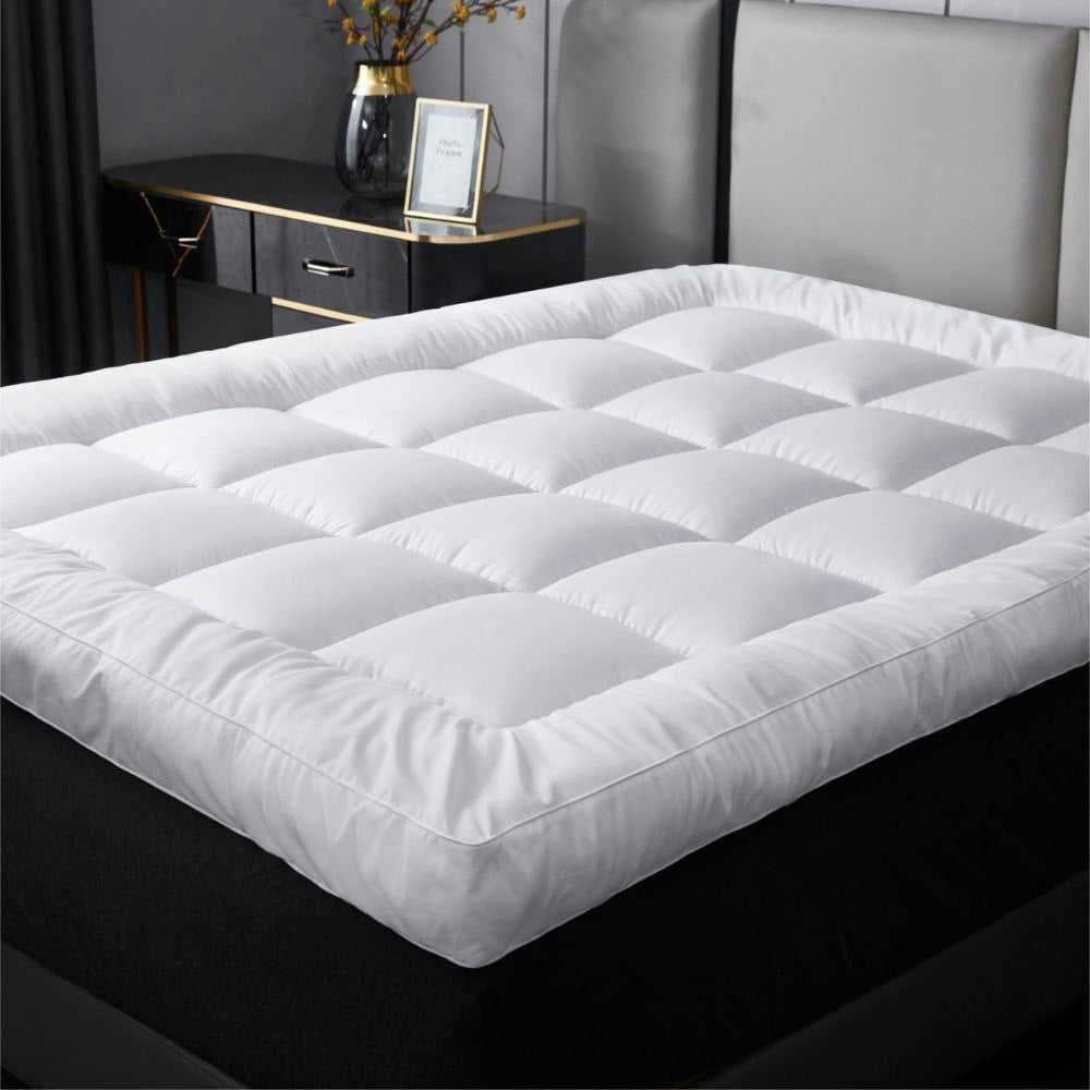 Rackhams White 4 Inch Thick Super Soft Hypoallergenic Mattress Topper - Superking - Microfibre