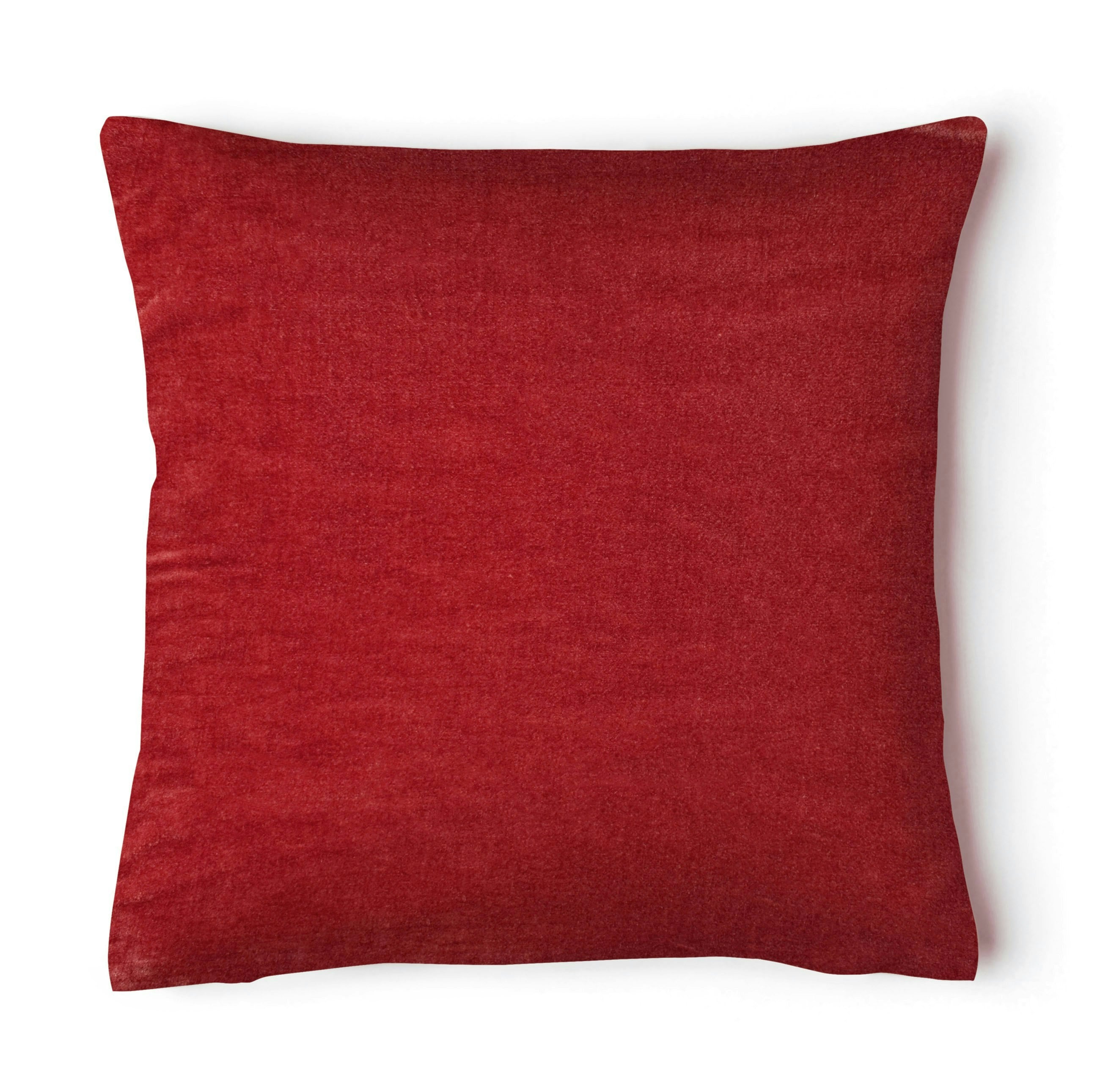 Rackhams Red Plain Velvet Soft Cushion - 56Cm X 56Cm
