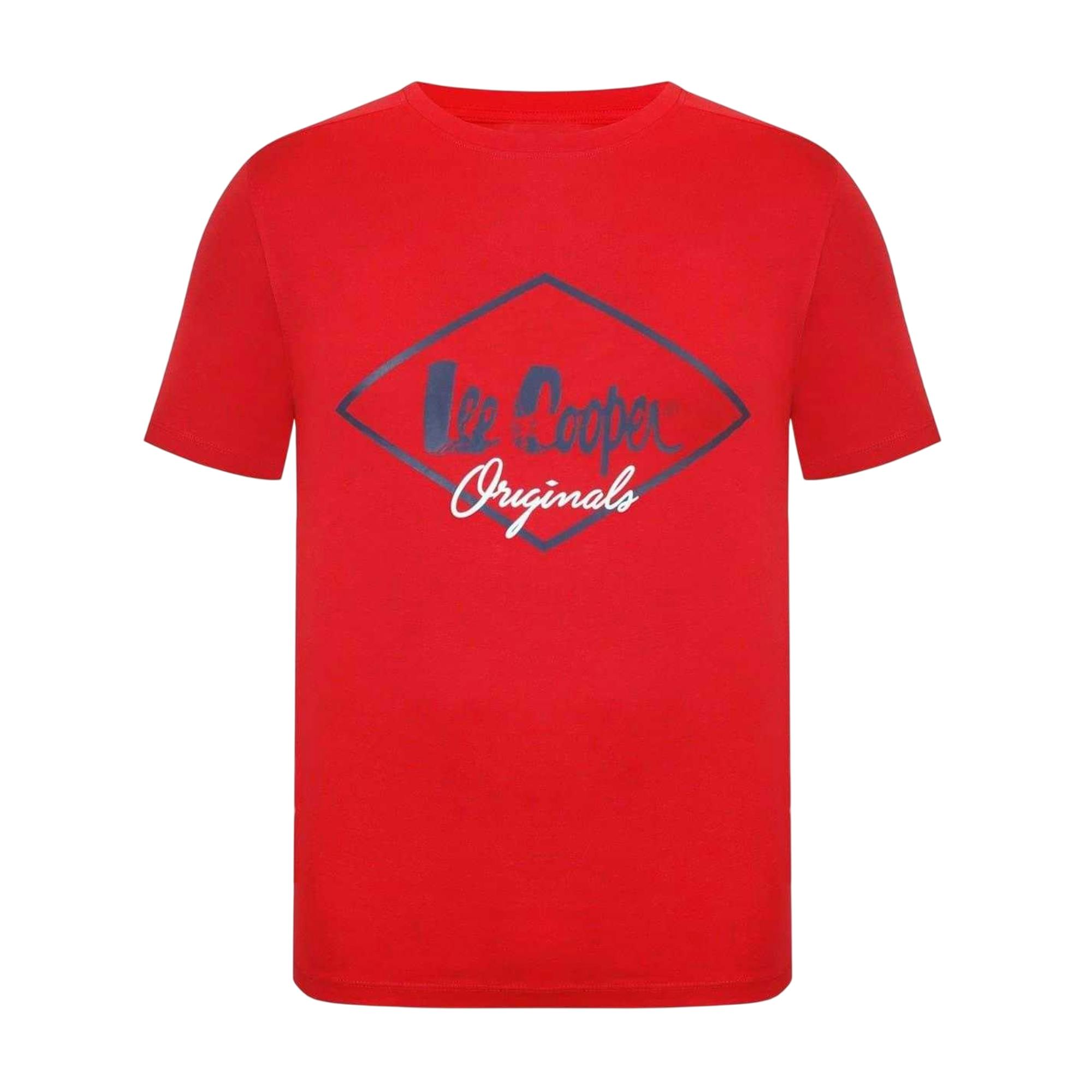 Lee Cooper Men's Red Originals Logo T-Shirt - Xxl - 100% Cotton