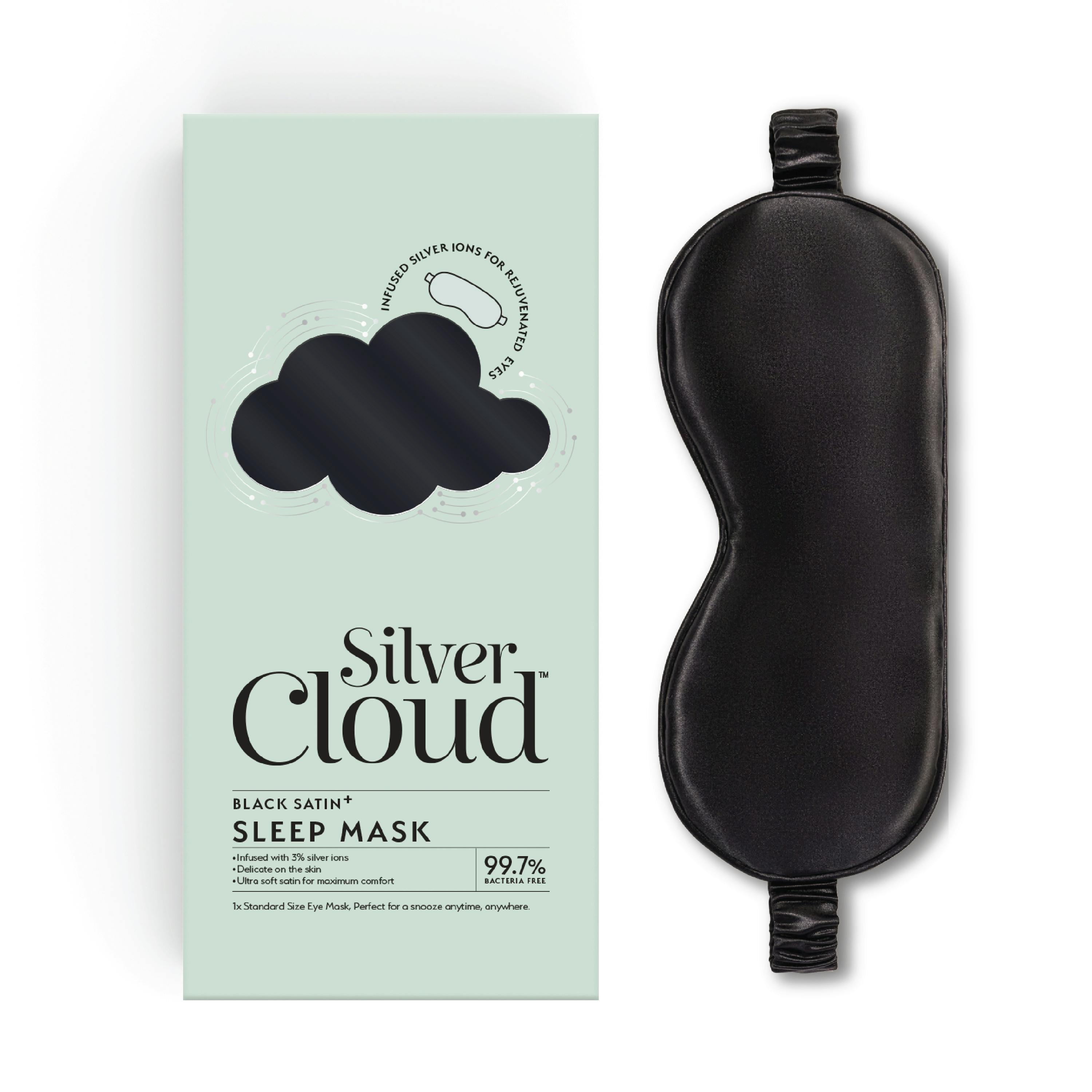 Silver Cloud Beauty Silver/Black Cloud Beauty Satin Sleep Mask