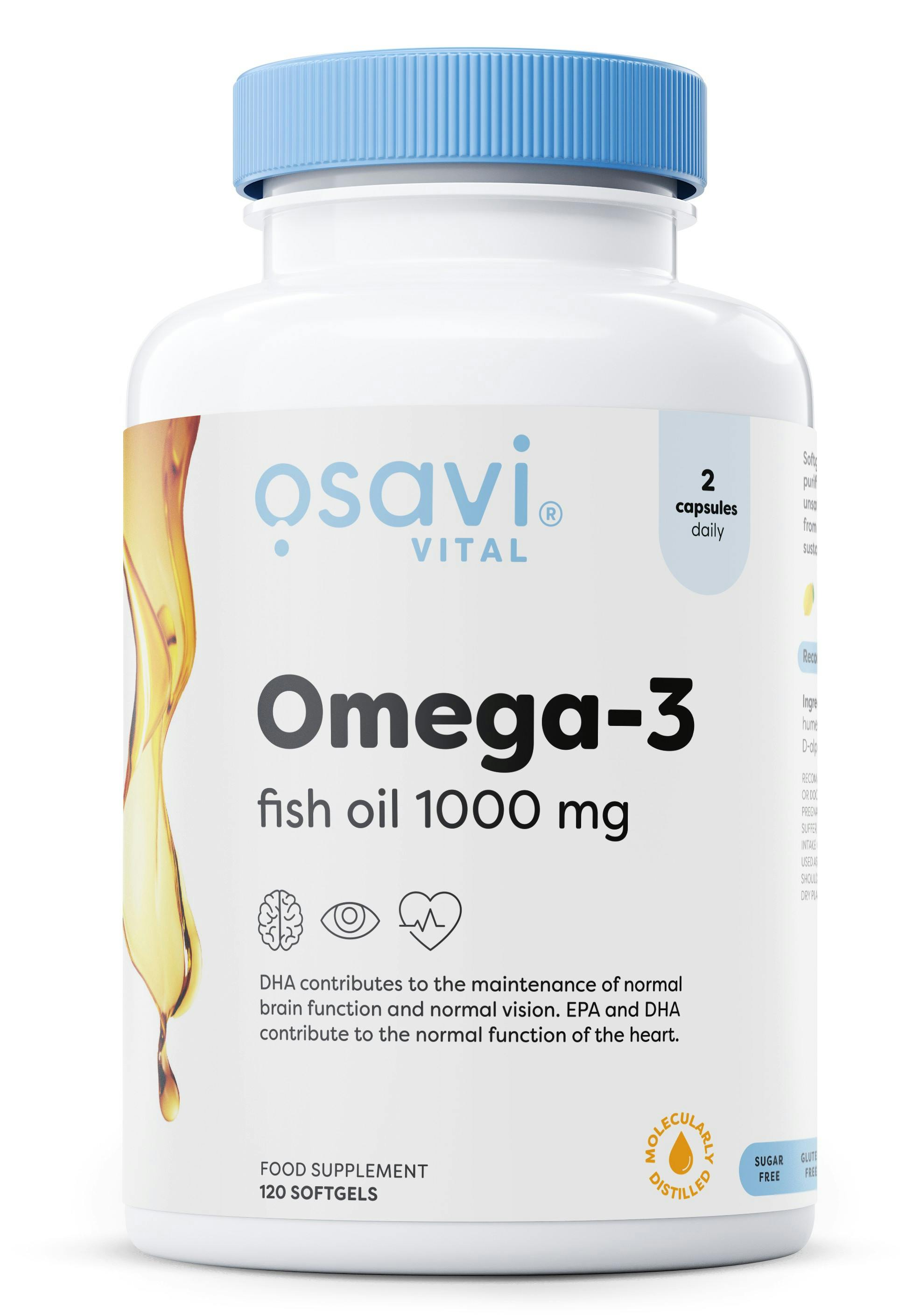 Osavi Omega-3 Fish Oil Molecularly Distilled, 1000Mg - 120 Softgels - Image 4