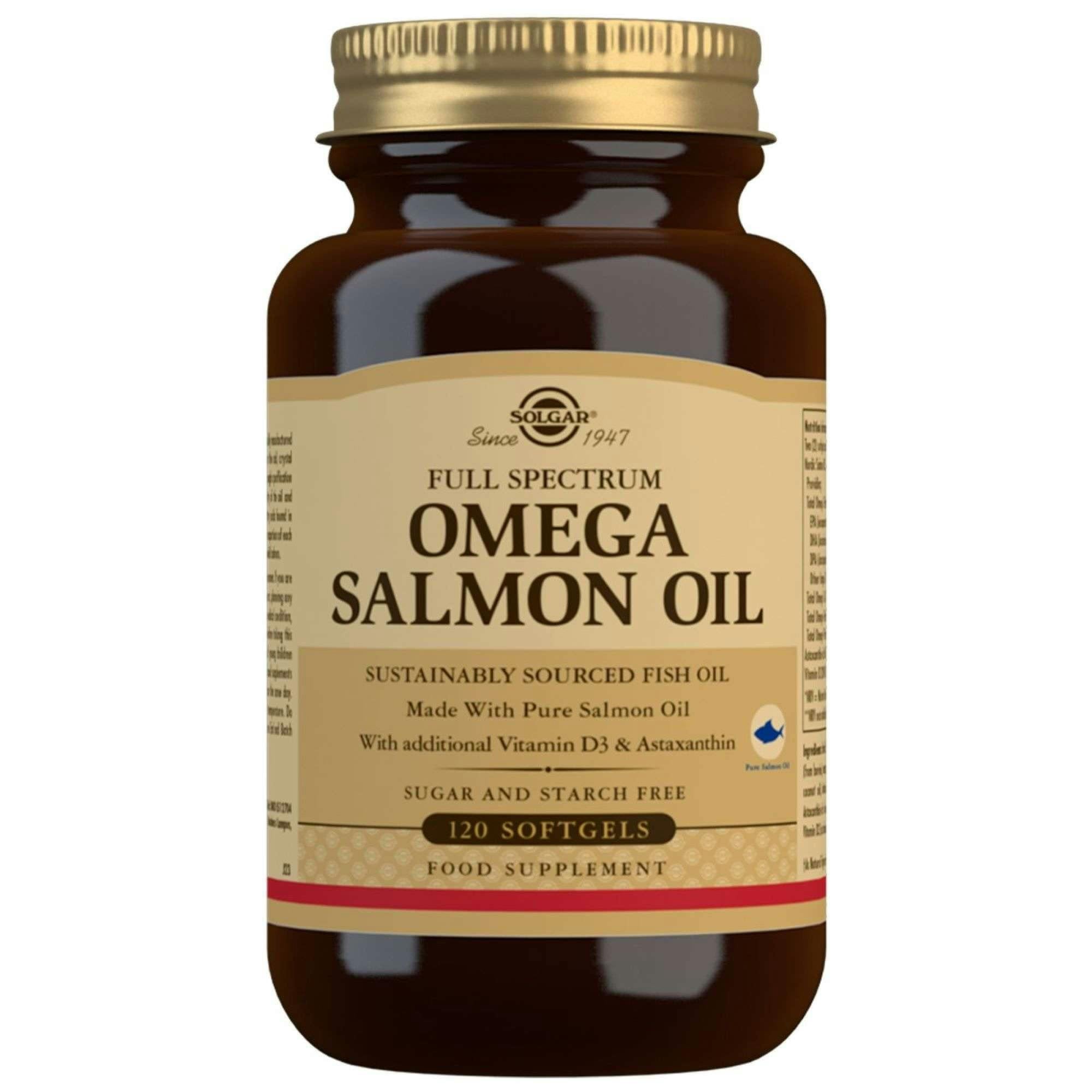 Solgar Salmon Omegas & Fatty Acids Full Spectrum Omega Oil X 120
