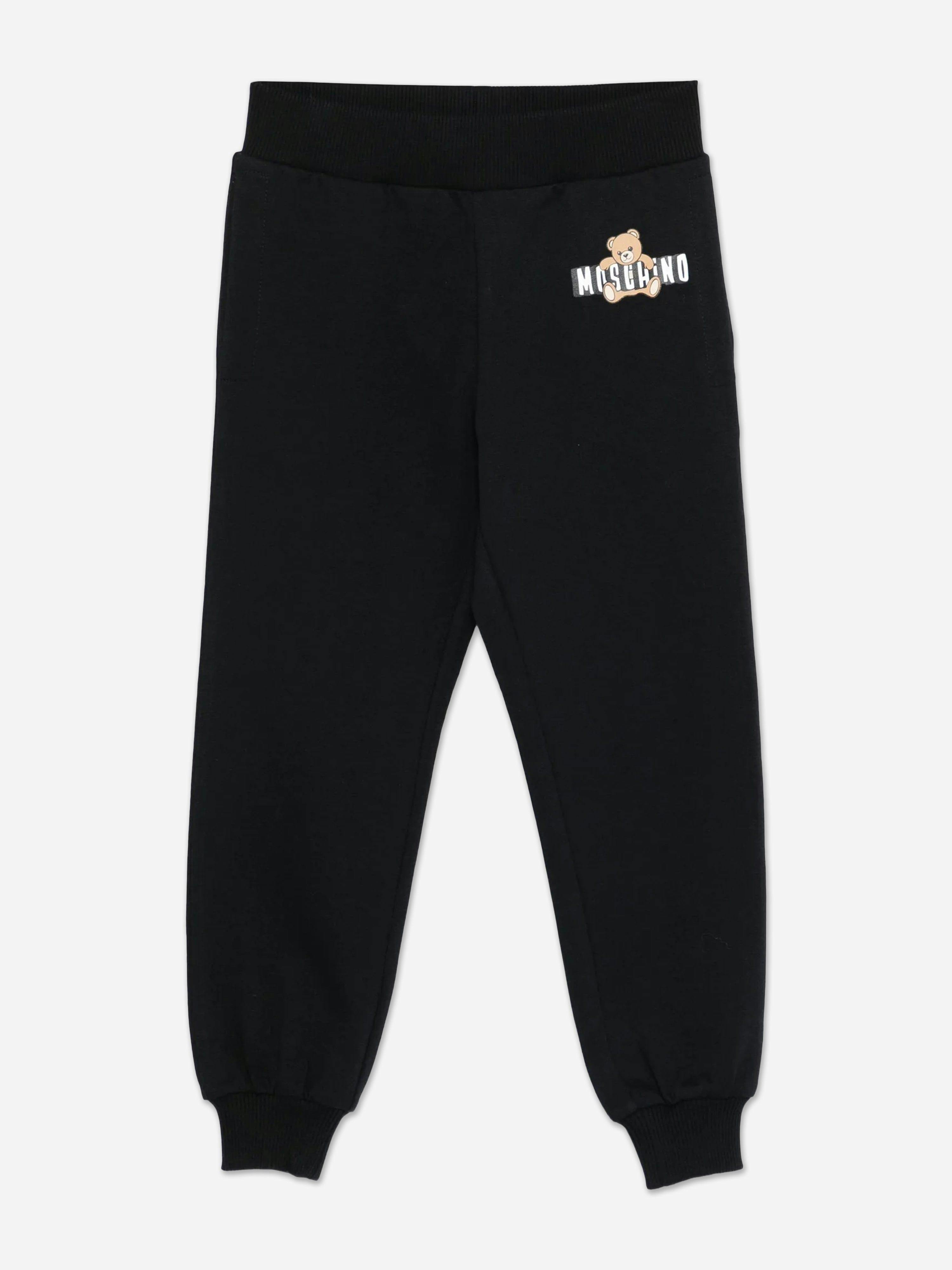 Moschino Kids Boys Black Teddy Bear Logo Joggers In - 6 Yrs