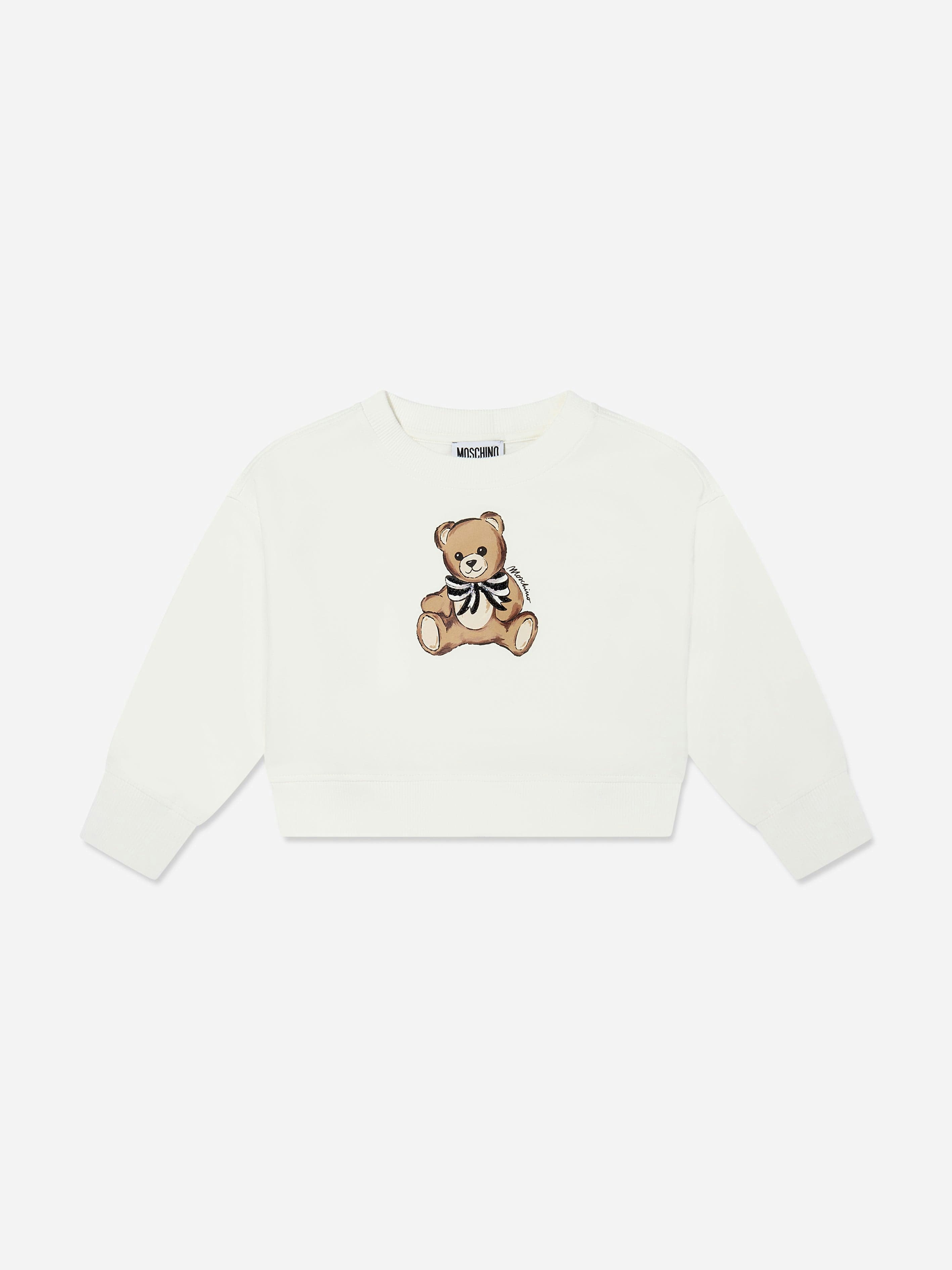 Moschino Kids Girls Ivory Moschino Teddy Bear Sweatshirt In - 12 Yrs