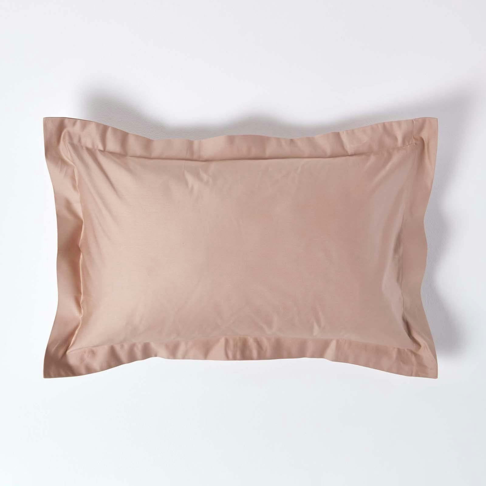 Rackhams Beige Premium 1000 Tc Egyptian Cotton Sateen Weave Oxford Pillowcase, Standard Size - Moonlight